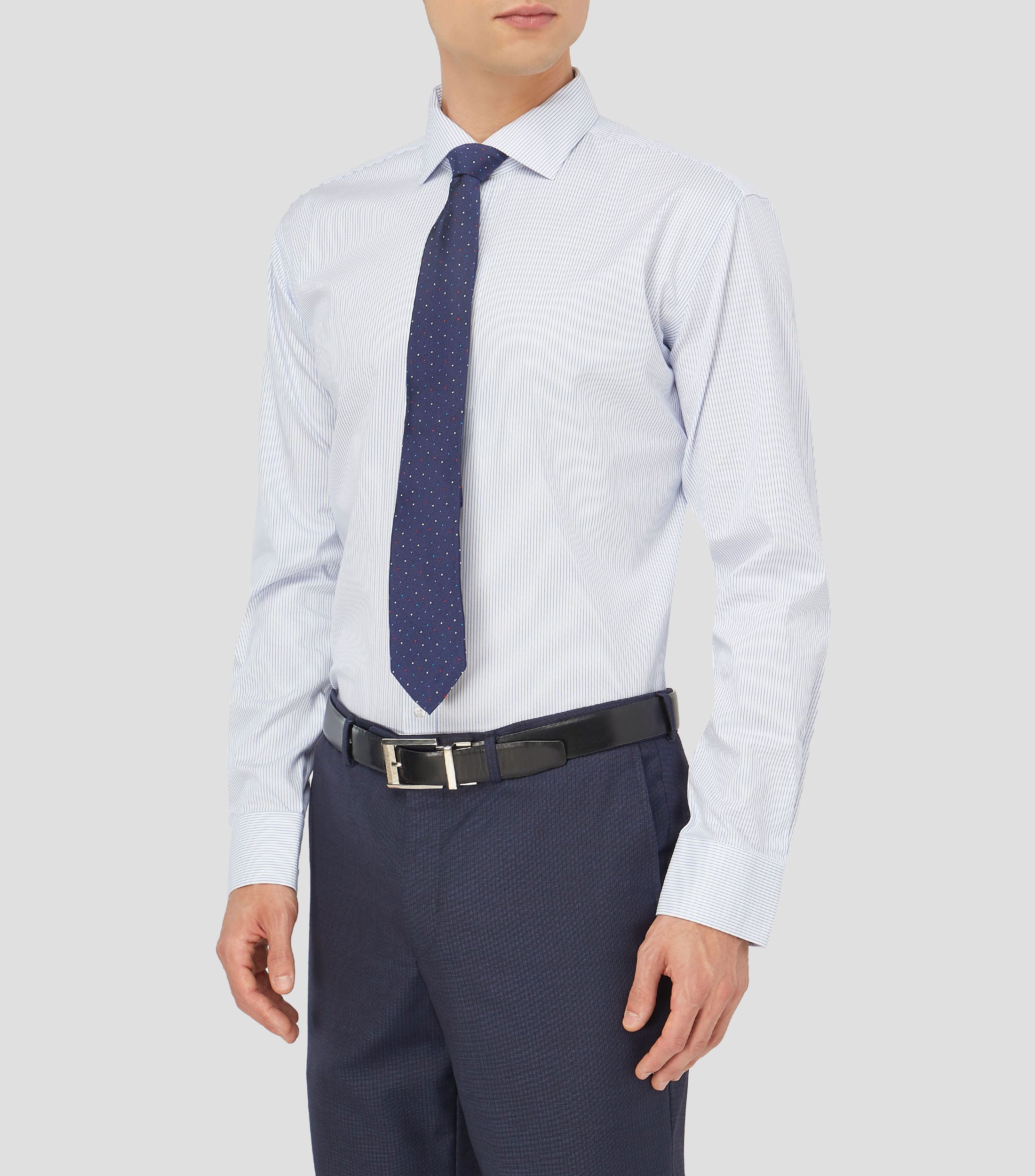 Camisa con líneas manga larga Hombre