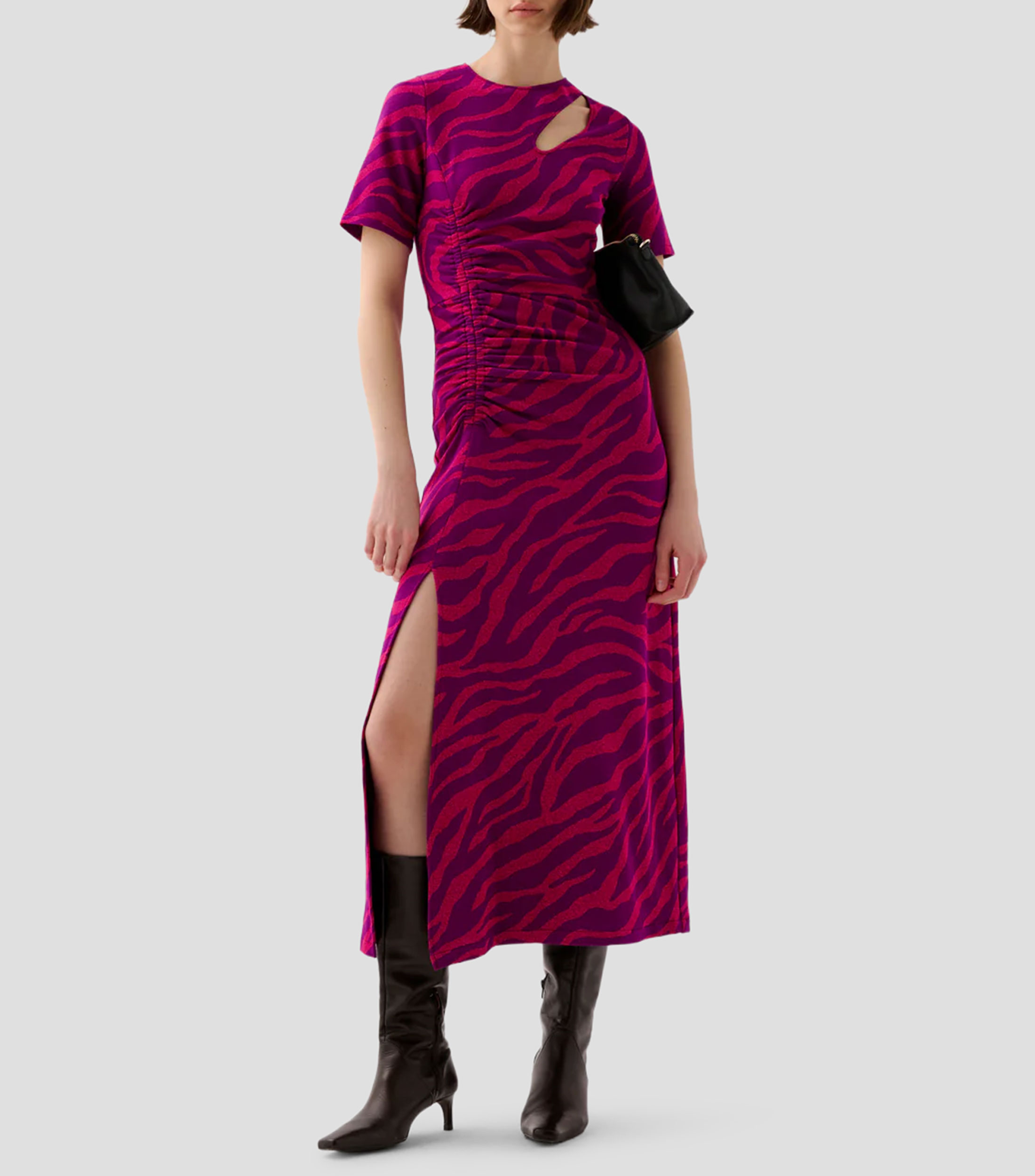 Vestido midi animalprint Zebra Mujer