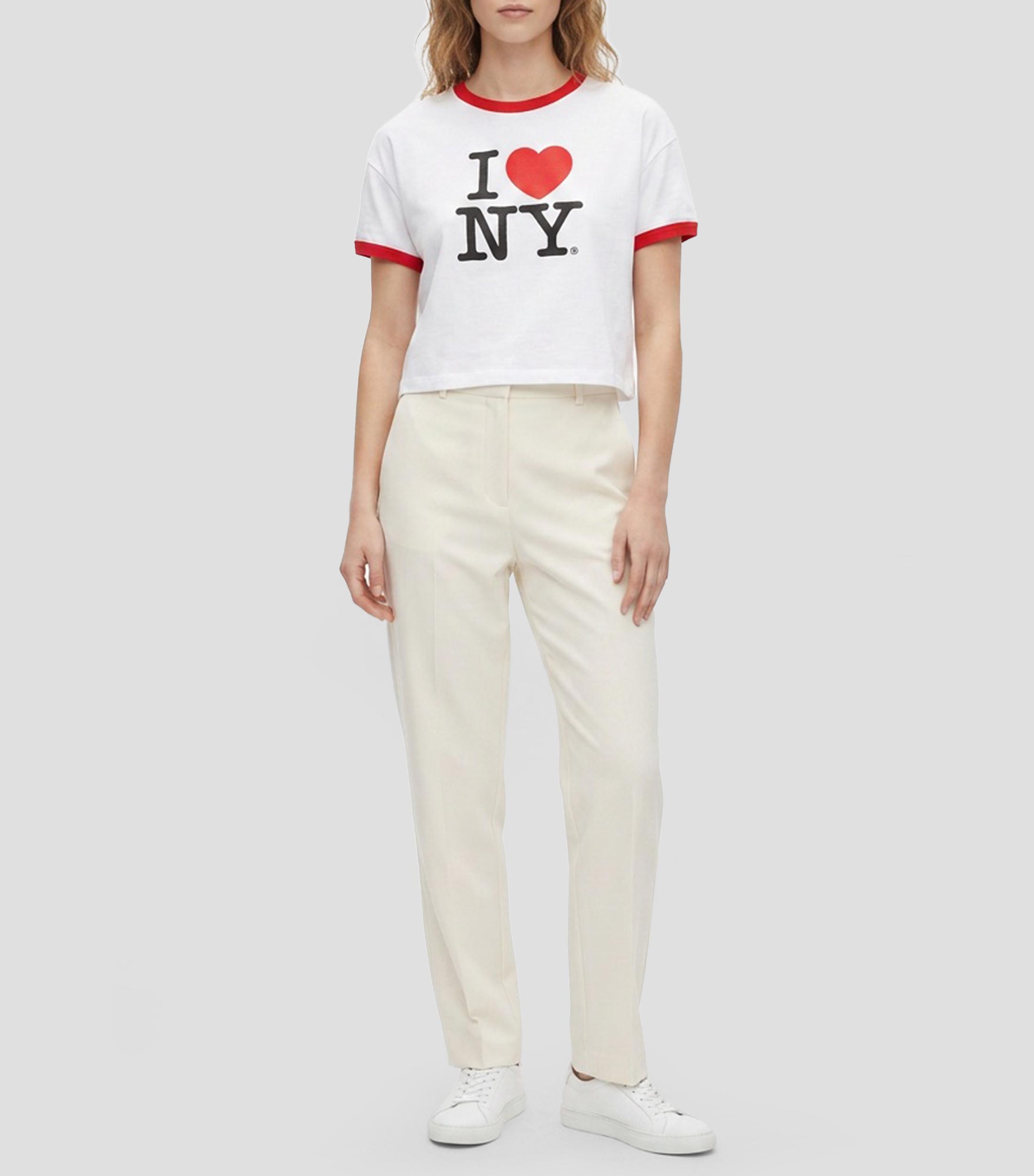 Playera cuello redondo manga corta estampada I Love NY Mujer