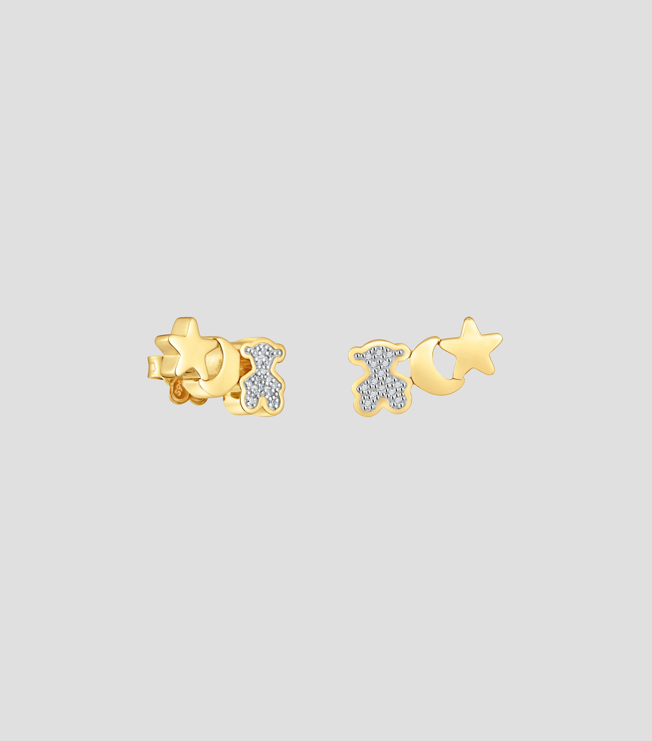 Aretes en plata .925 de oso con diamantes Tous 1950 Mujer