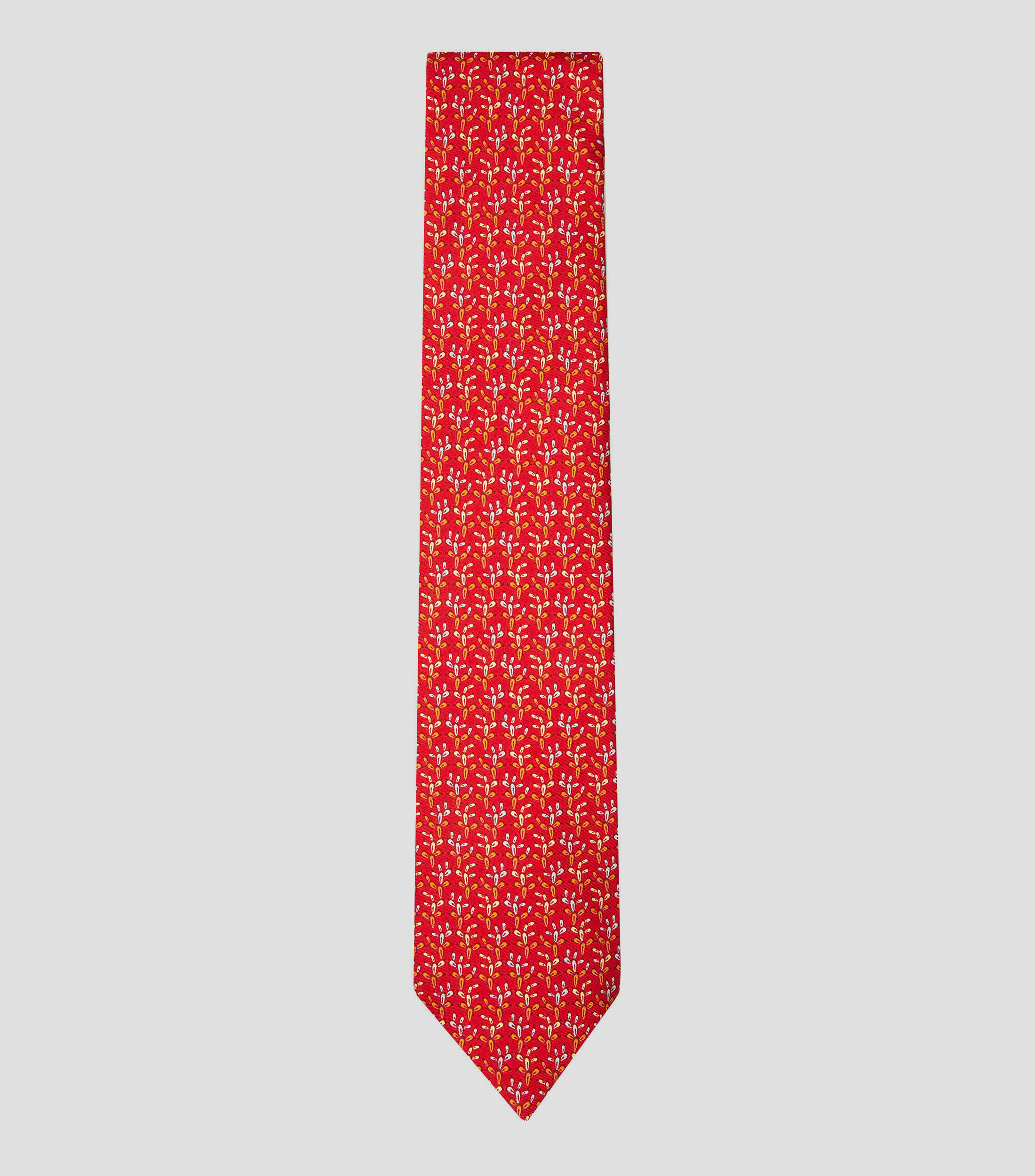 Corbata ancha de seda roja con nopales