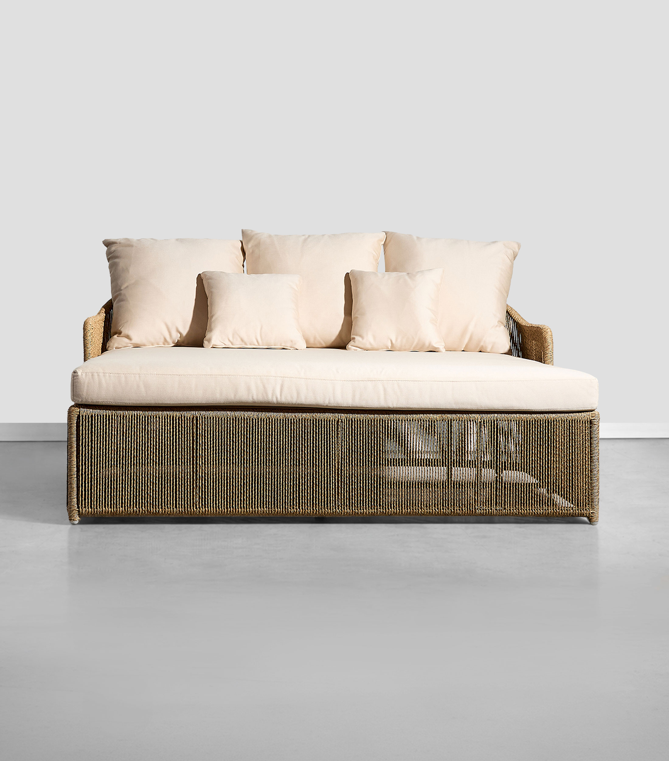 Sillón Daybed en mimbre y tela lino