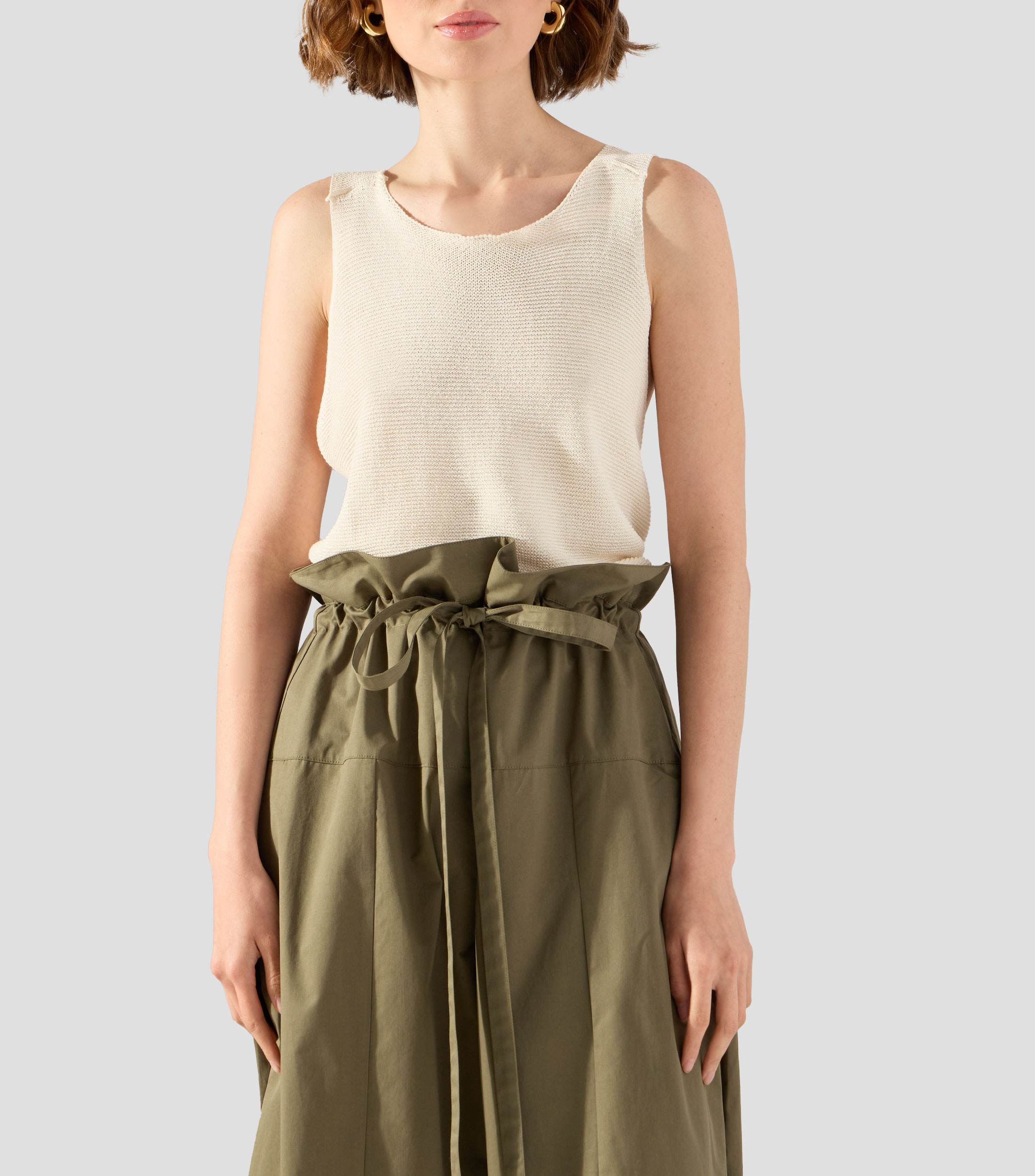 Blusa diseño sólido sin mangas Mujer