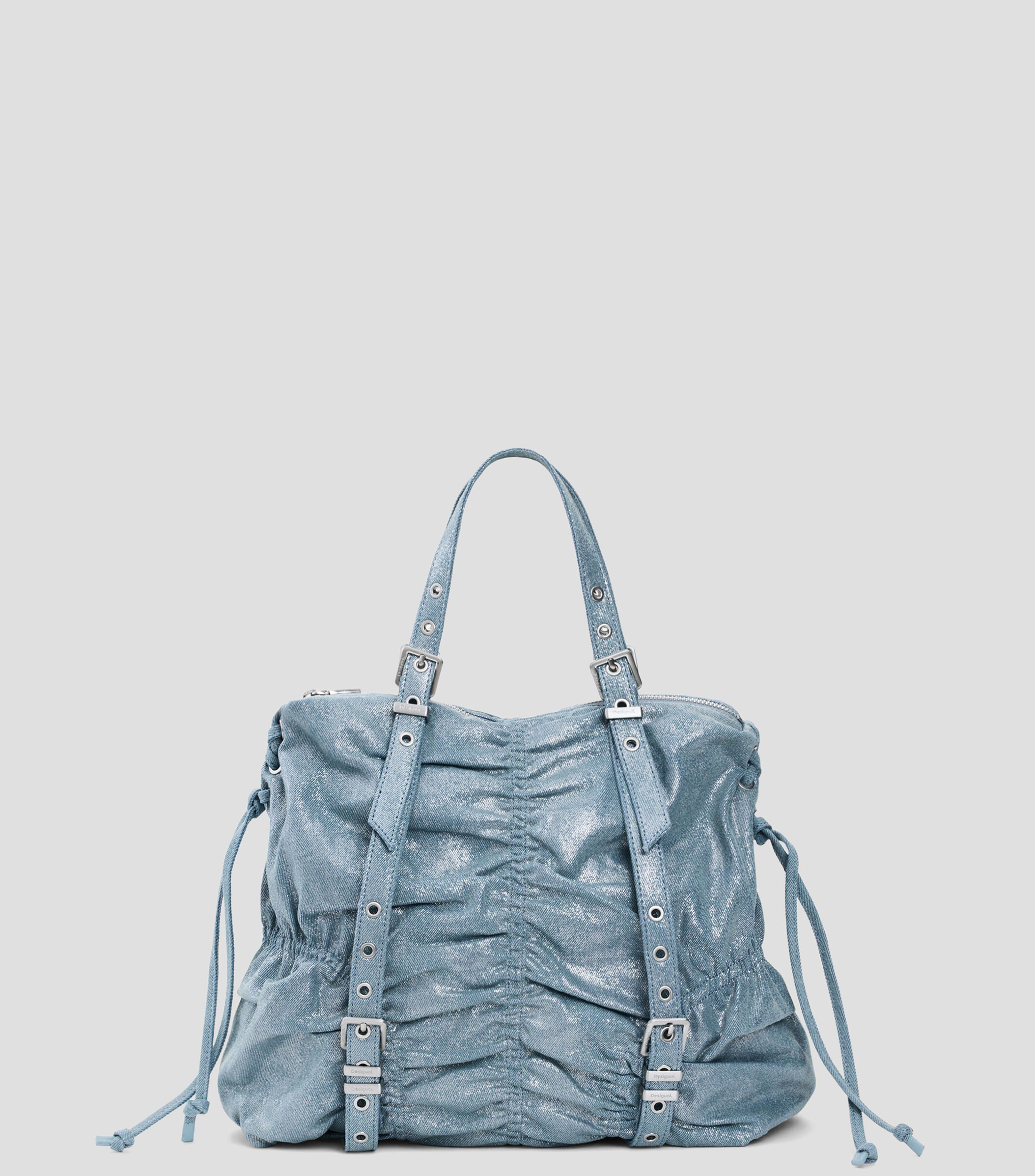 Mochila casual Gathered denim mini lisa Mujer