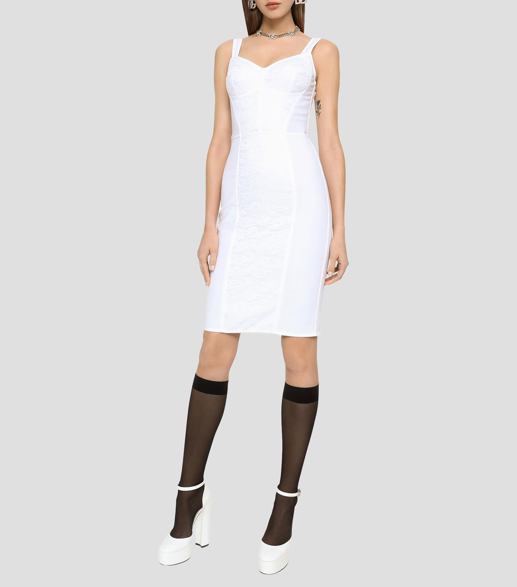 Vestido midi liso Mujer