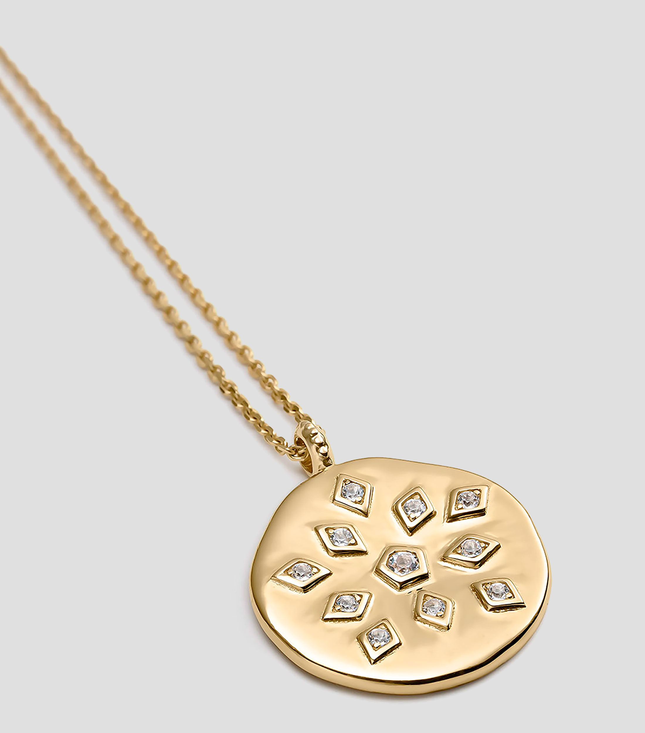 Collar con medalla en plata .925 Sabina con topacios blancos Mujer