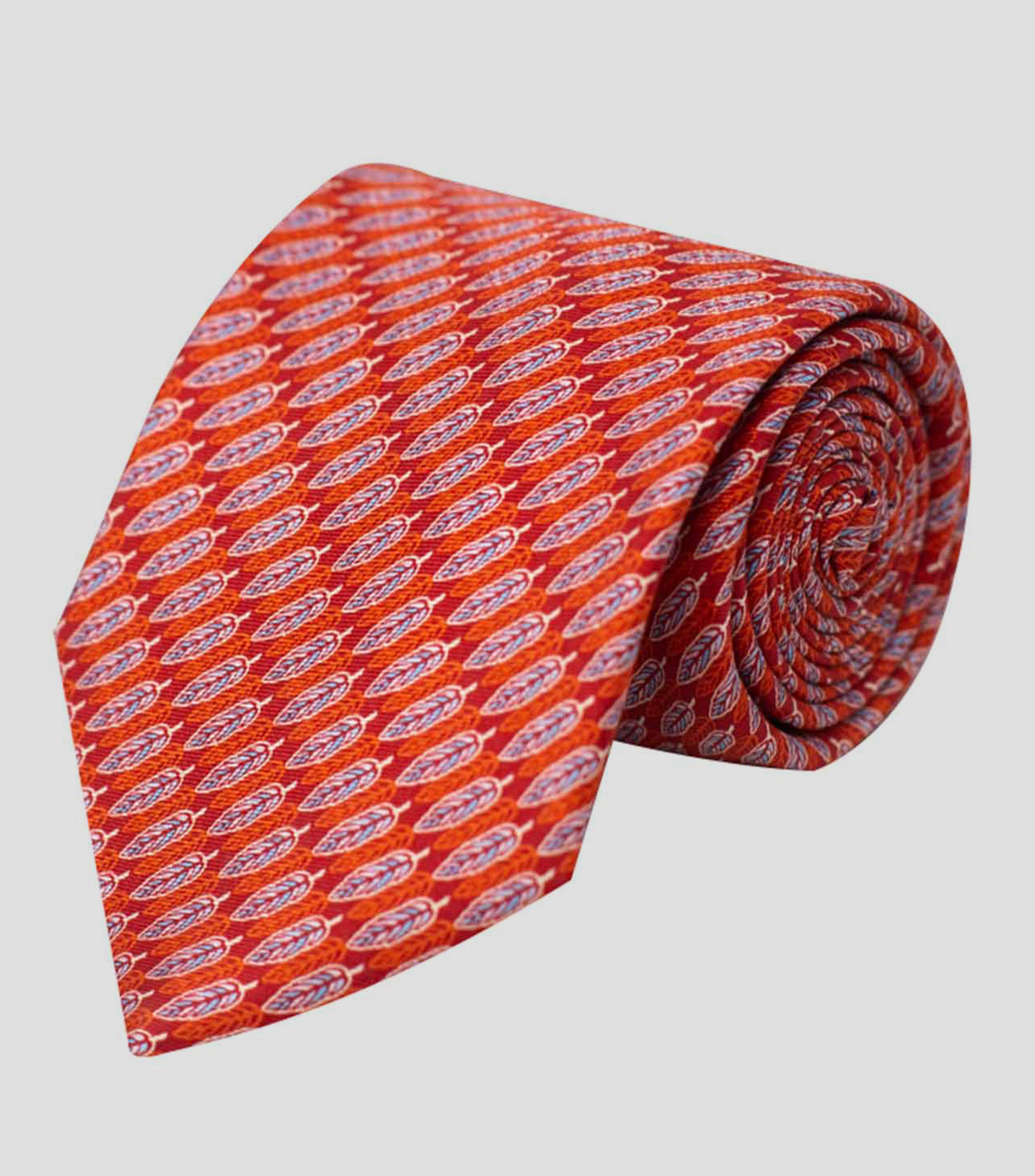 Corbata ancha en seda roja águila real mexicana