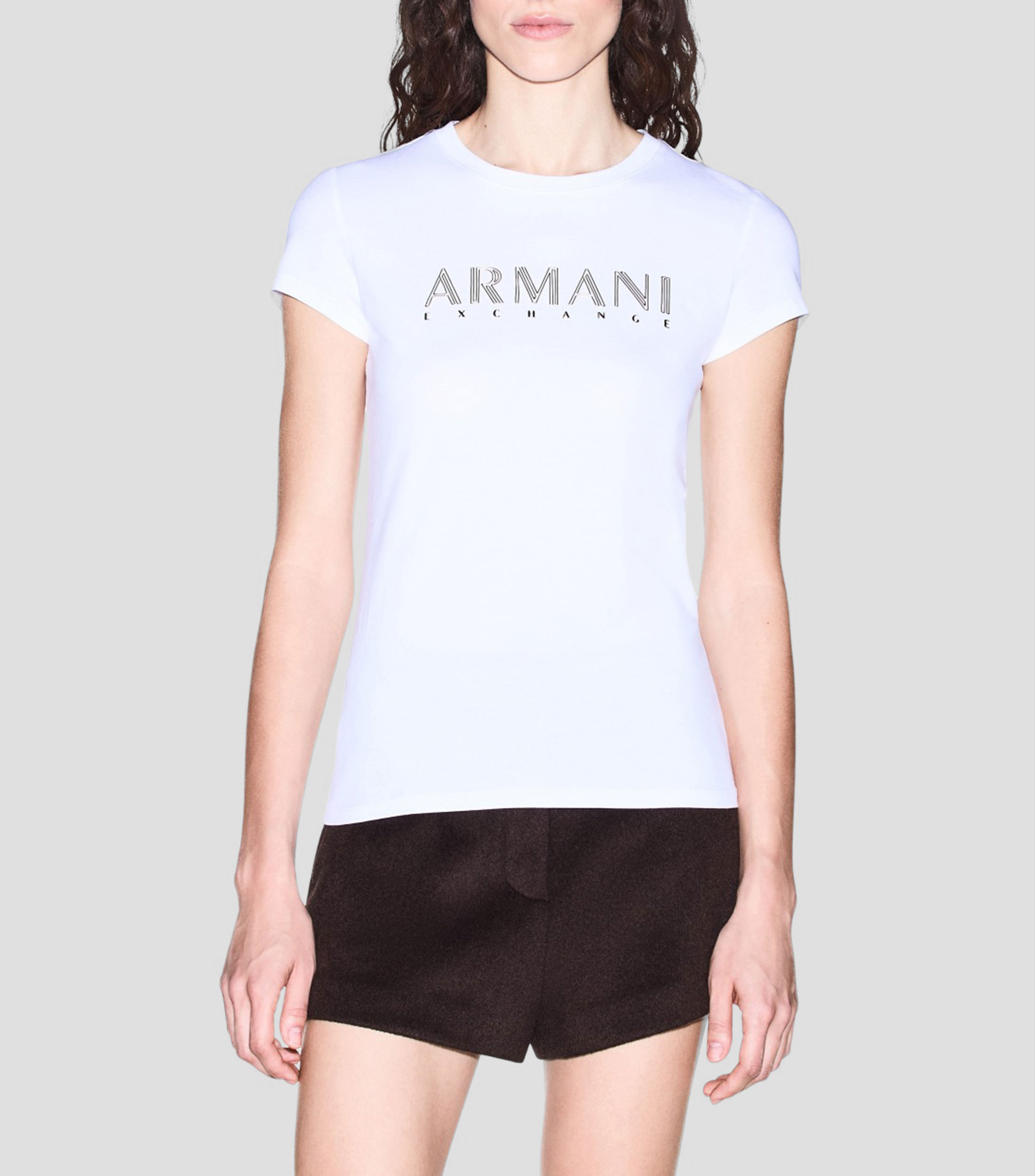 Playera cuello redondo manga corta con estampado Mujer