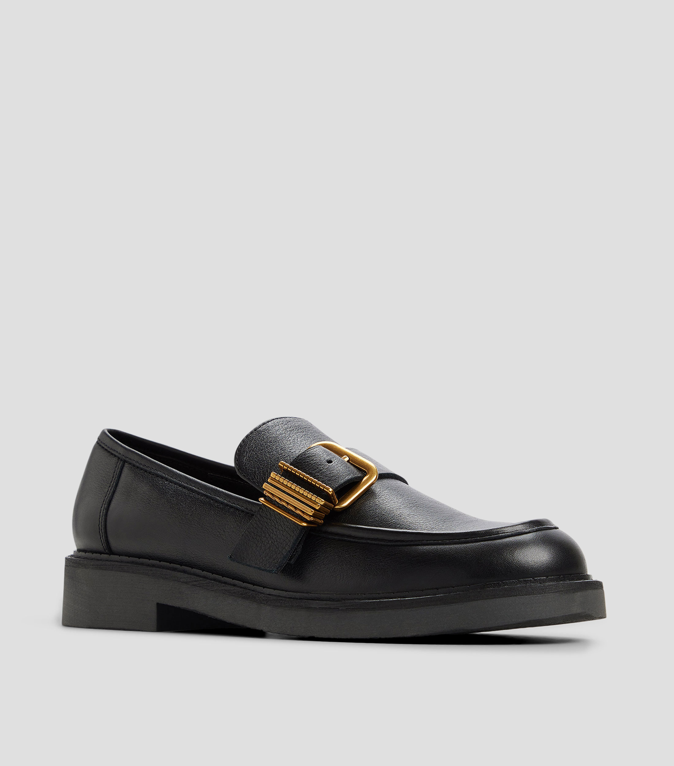 Mocasines en piel con hebilla Mujer