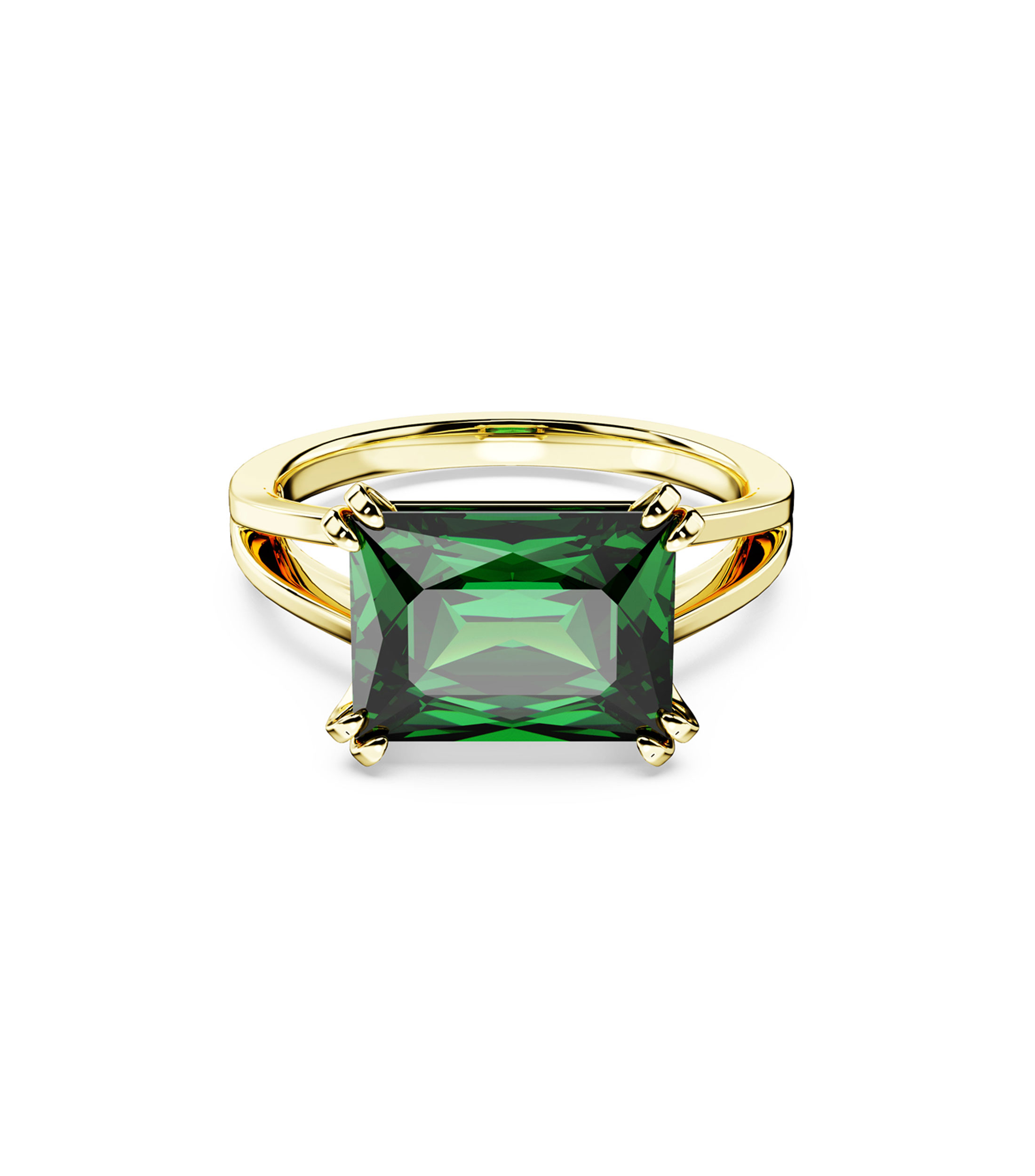 Anillo de Coctel Matrix con Circonita, Talla Rectangular, Verde, Mujer