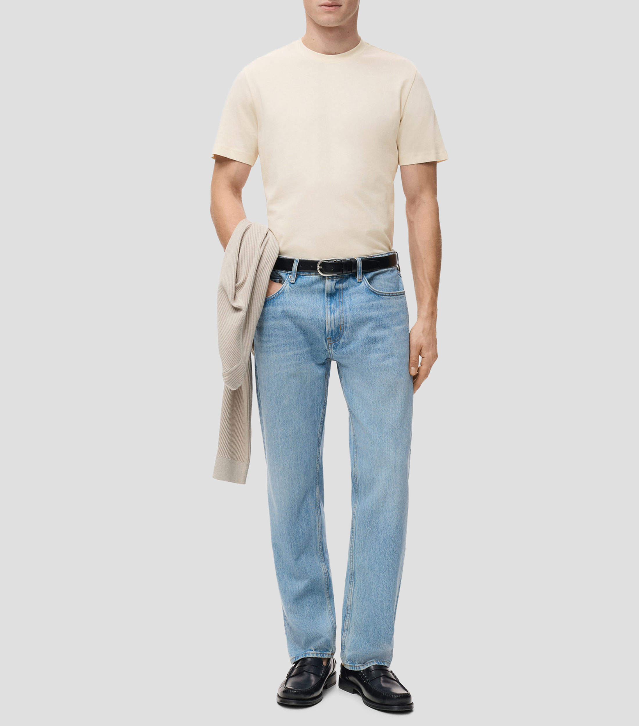 Playera cuello redondo manga corta lisa Hombre