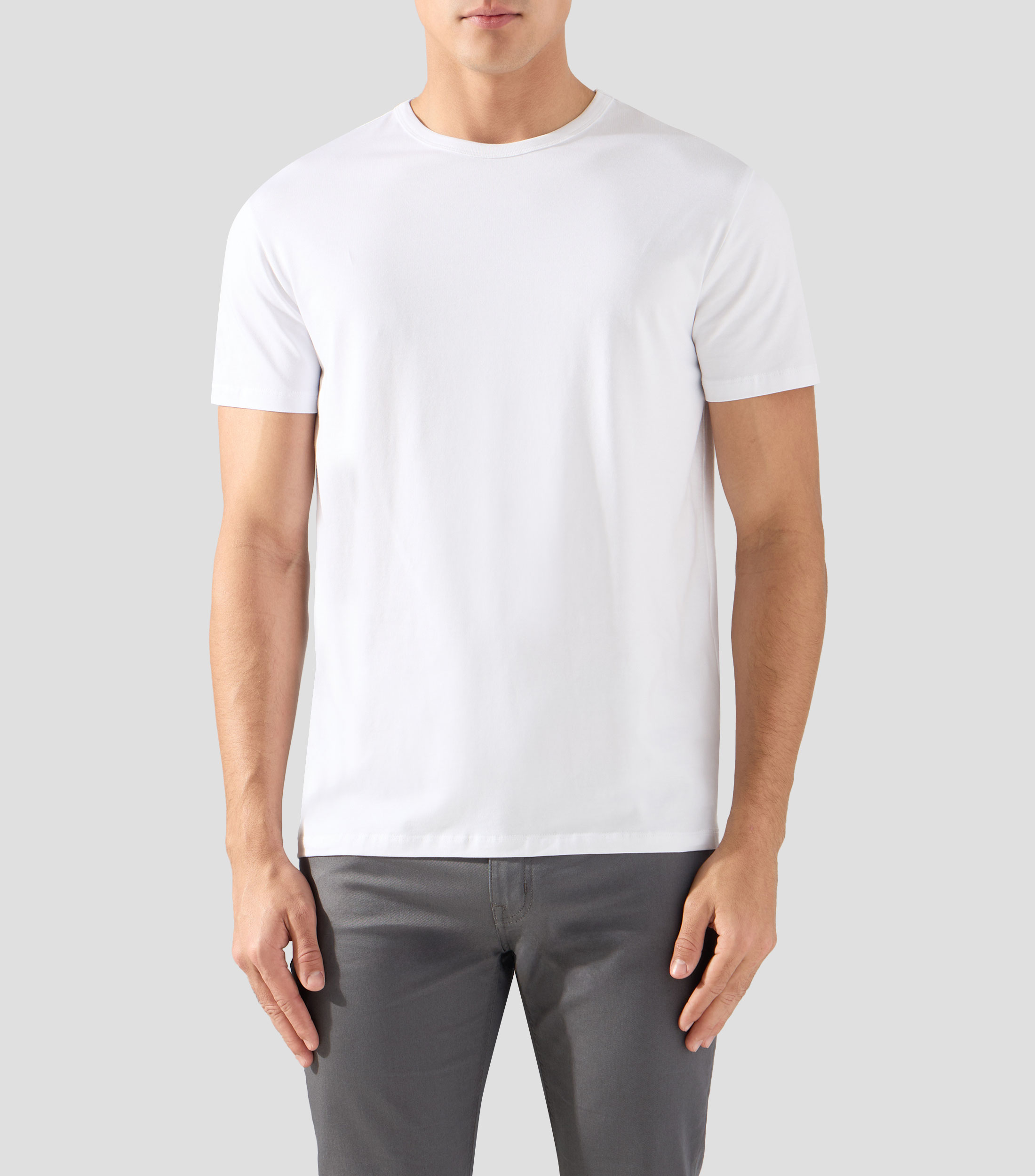 Playera de cuello redondo con manga corta lisa Hombre