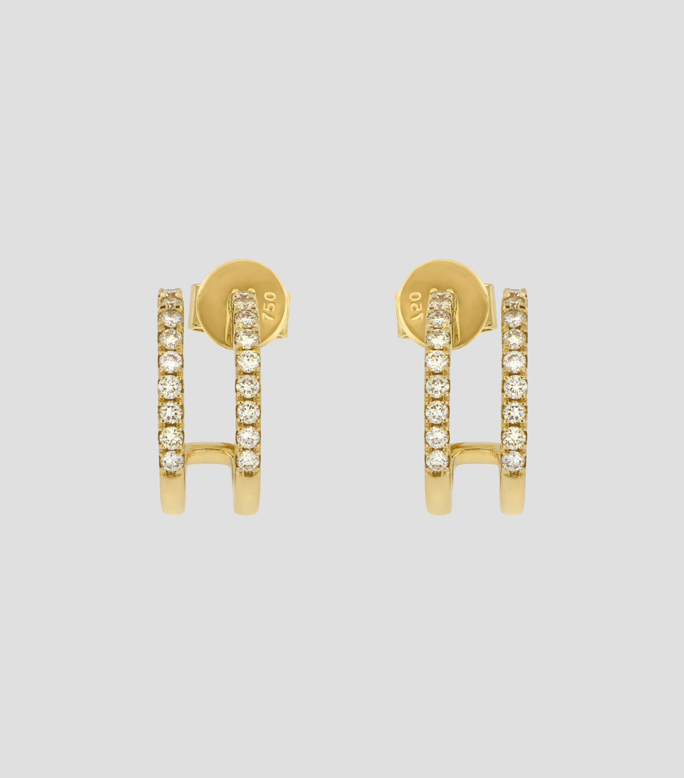 Aretes en Oro amarillo de 18 Kilates con diamantes Mujer