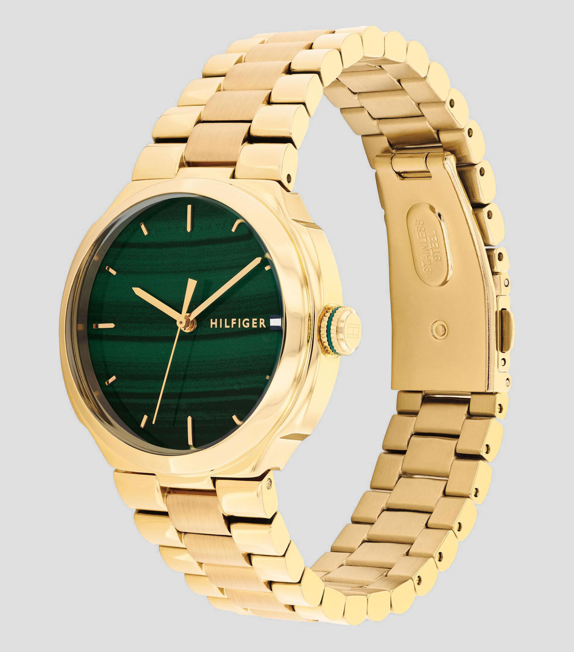 Reloj para mujer Georgia casual Verde, Dorado