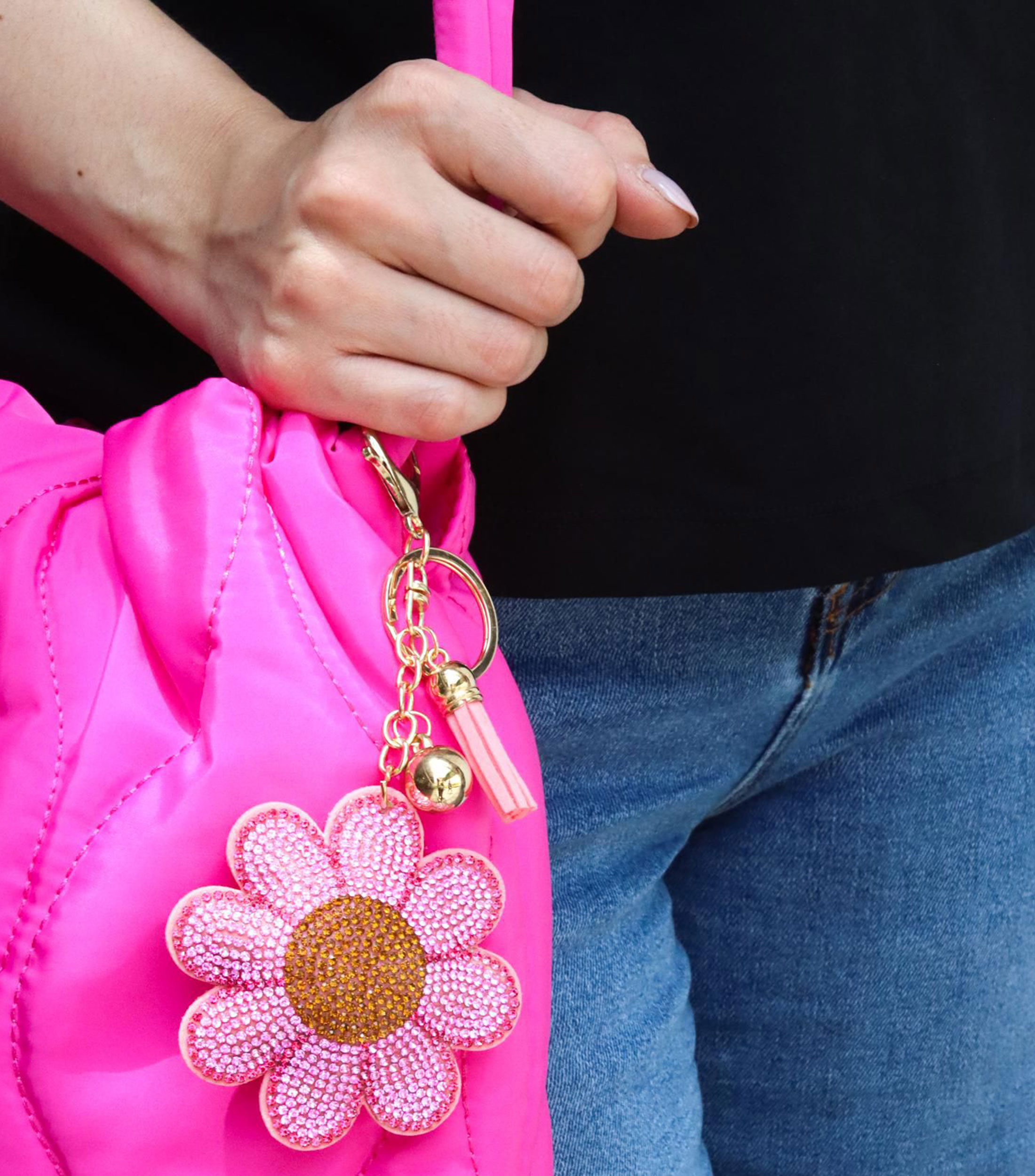 Llavero Flor con cristales Mujer