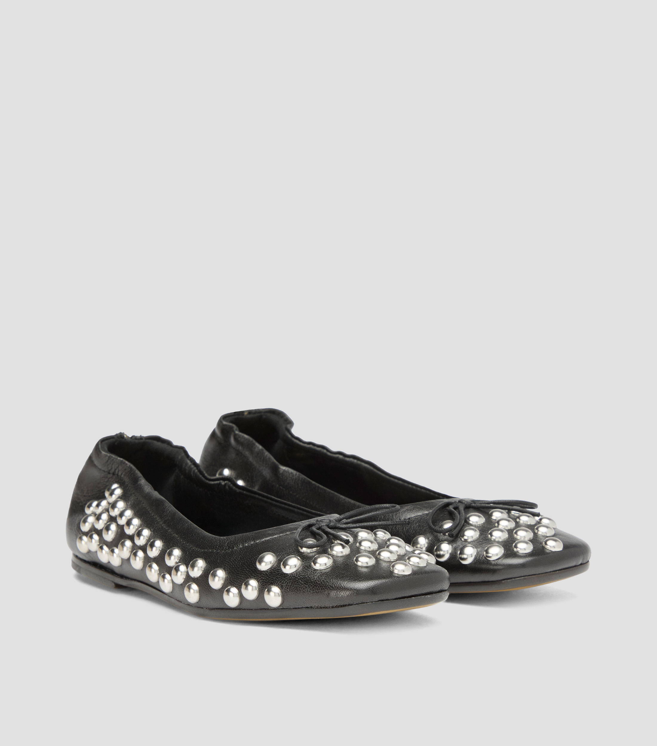 Flats estoperoles en piel Mujer