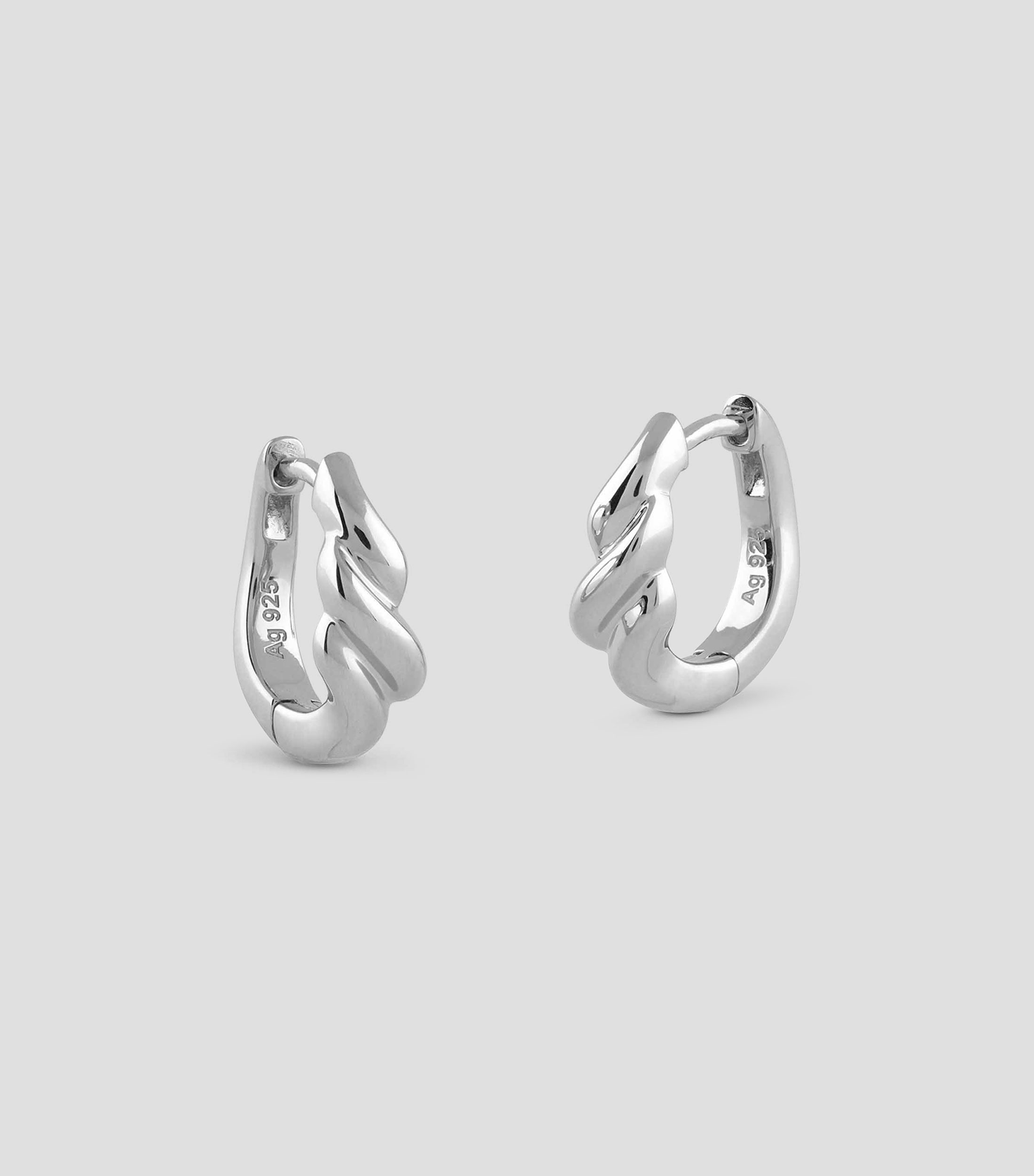 Aretes en plata con ondas Mujer