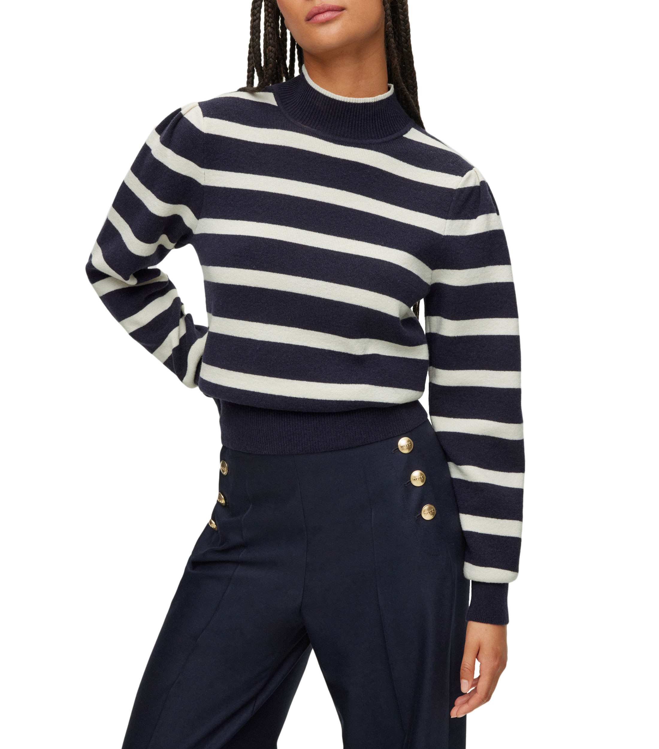 Boss Suéter Boss con cuello inglés de lana y cashmere Mujer El