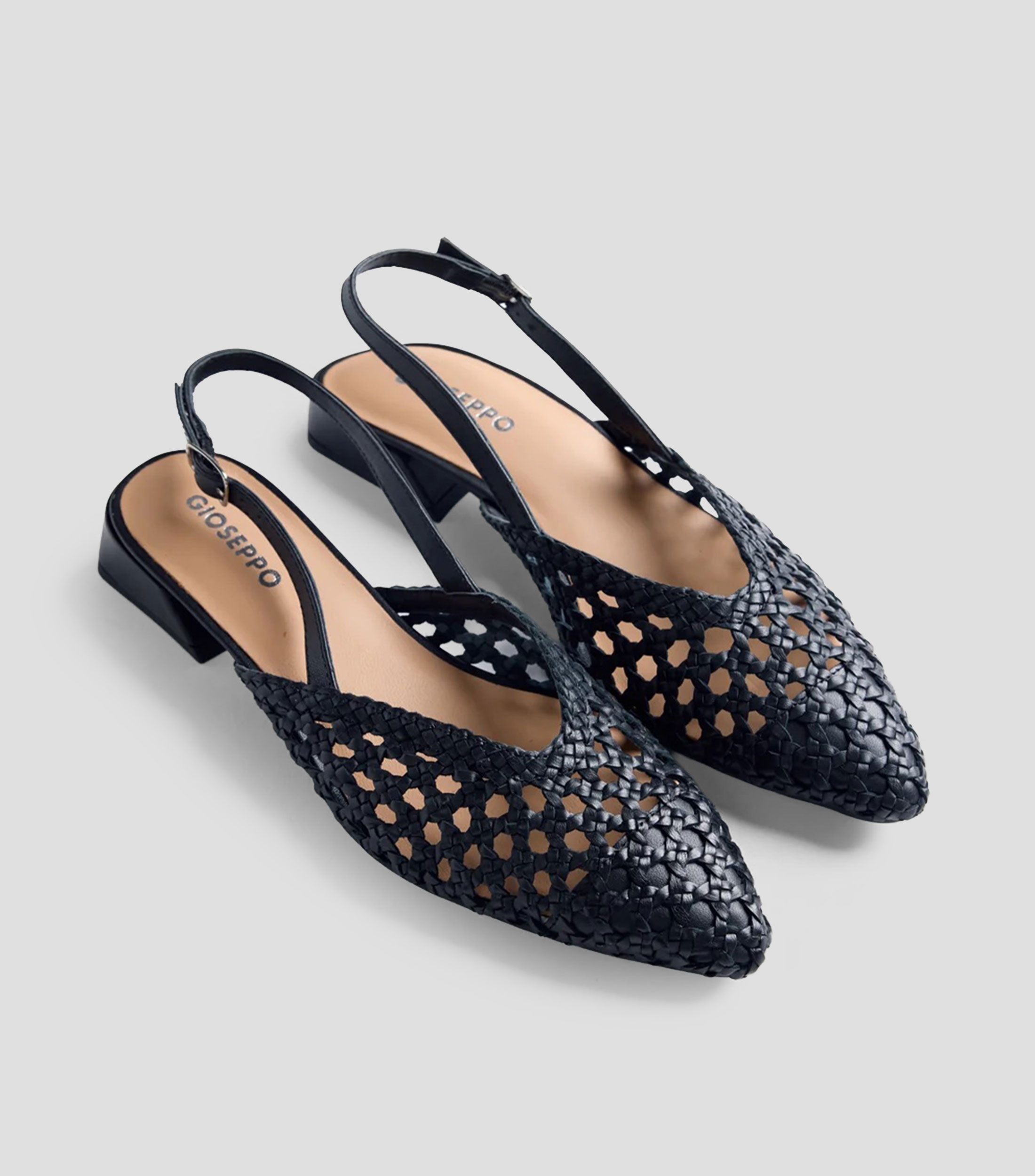 Flats Kipili en piel trenzada tacón cuadrado Mujer