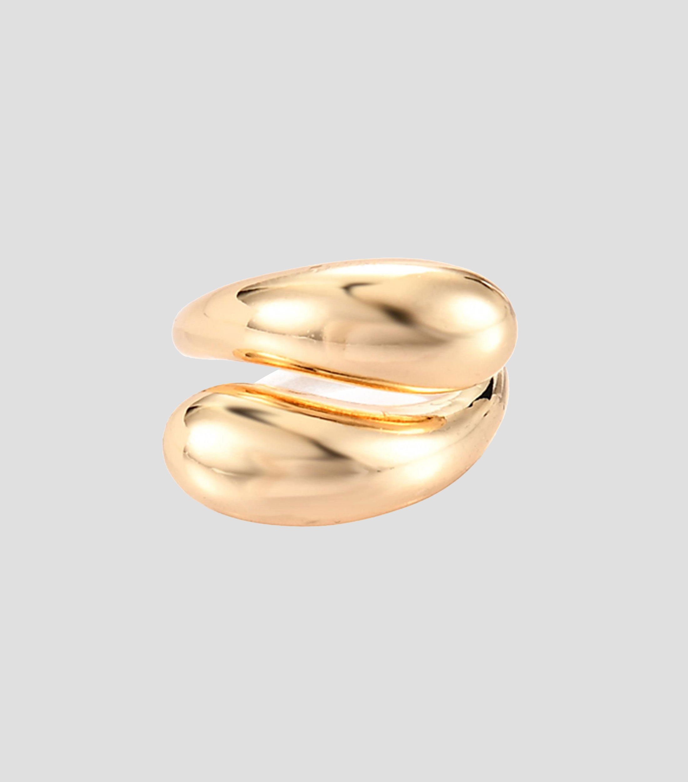 Anillo con diseño doble gota abierto Mujer