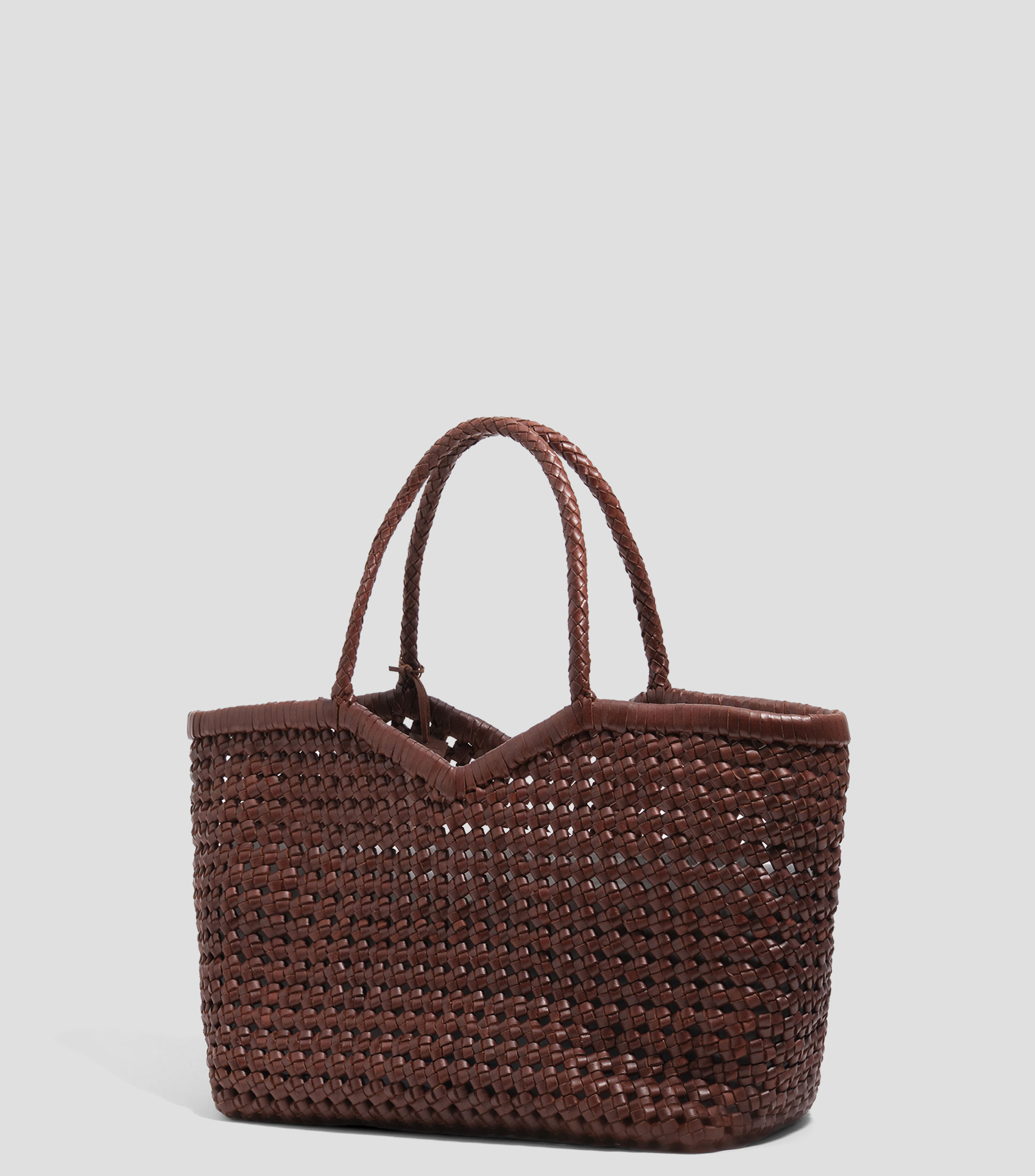 Bolsa shopper grande trenzado piel nuez Mujer