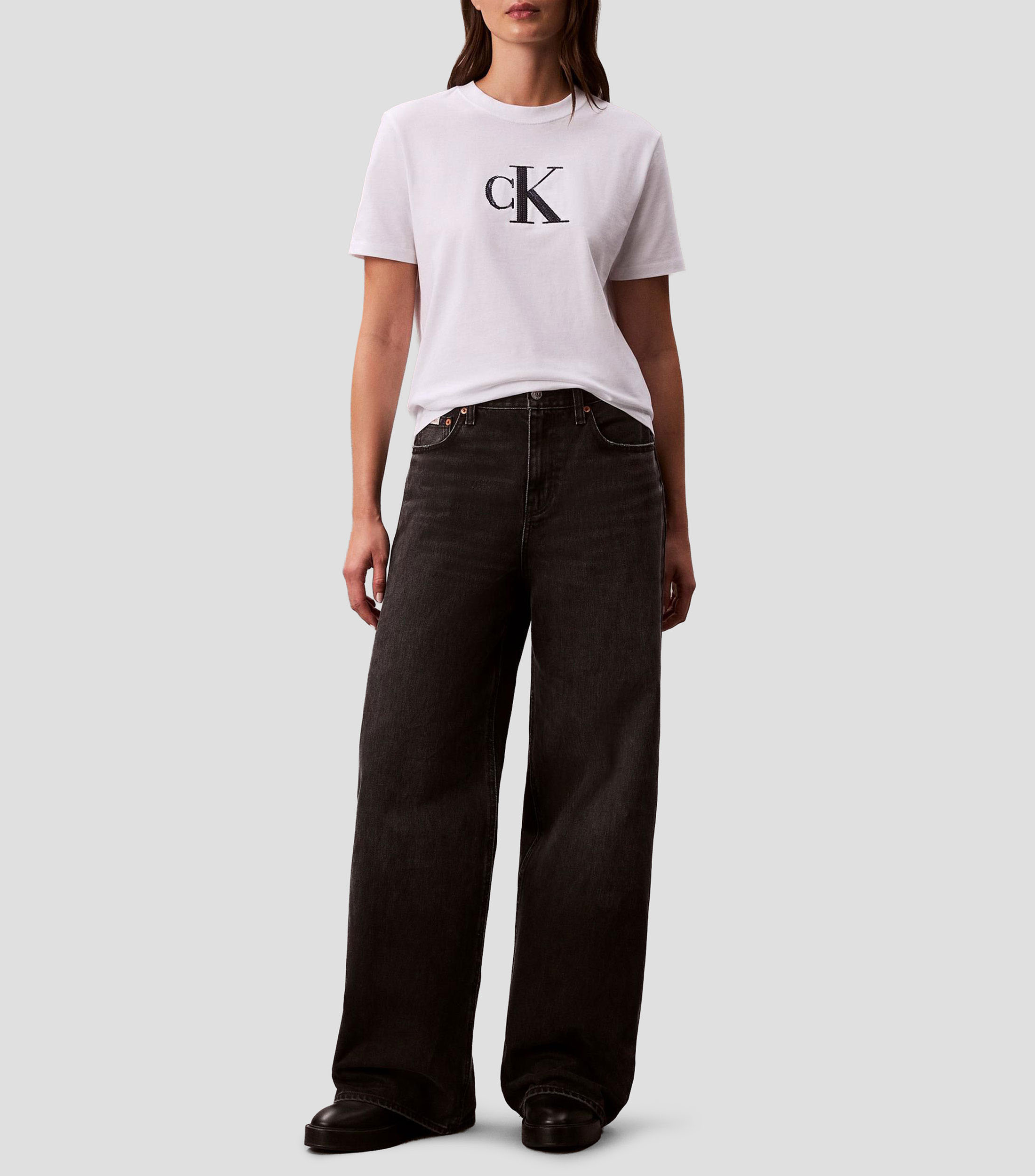Playera cuello redondo manga corta estampada Mujer