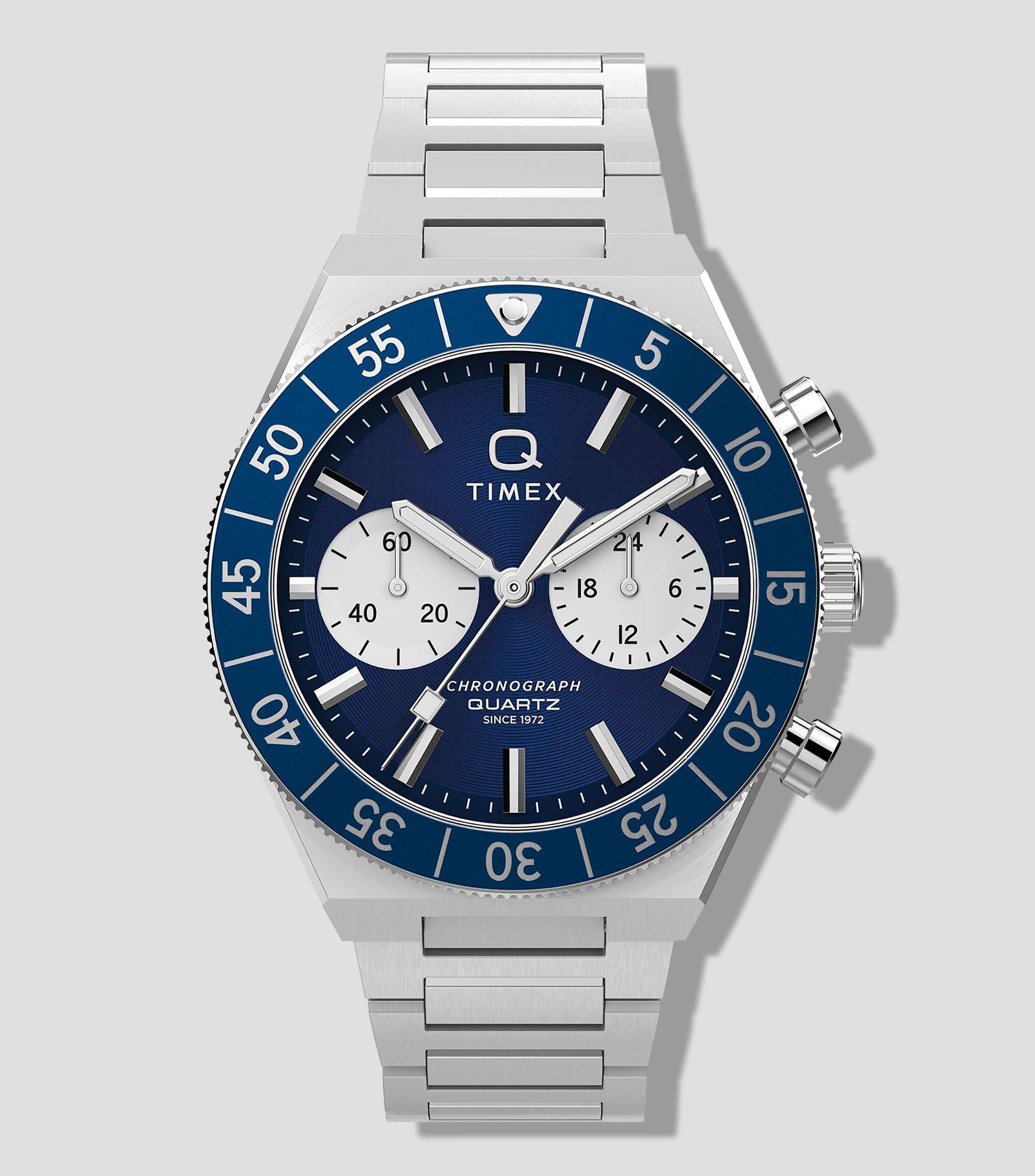 Reloj para Hombre Q Timex Continental Casual Azul, Plateado