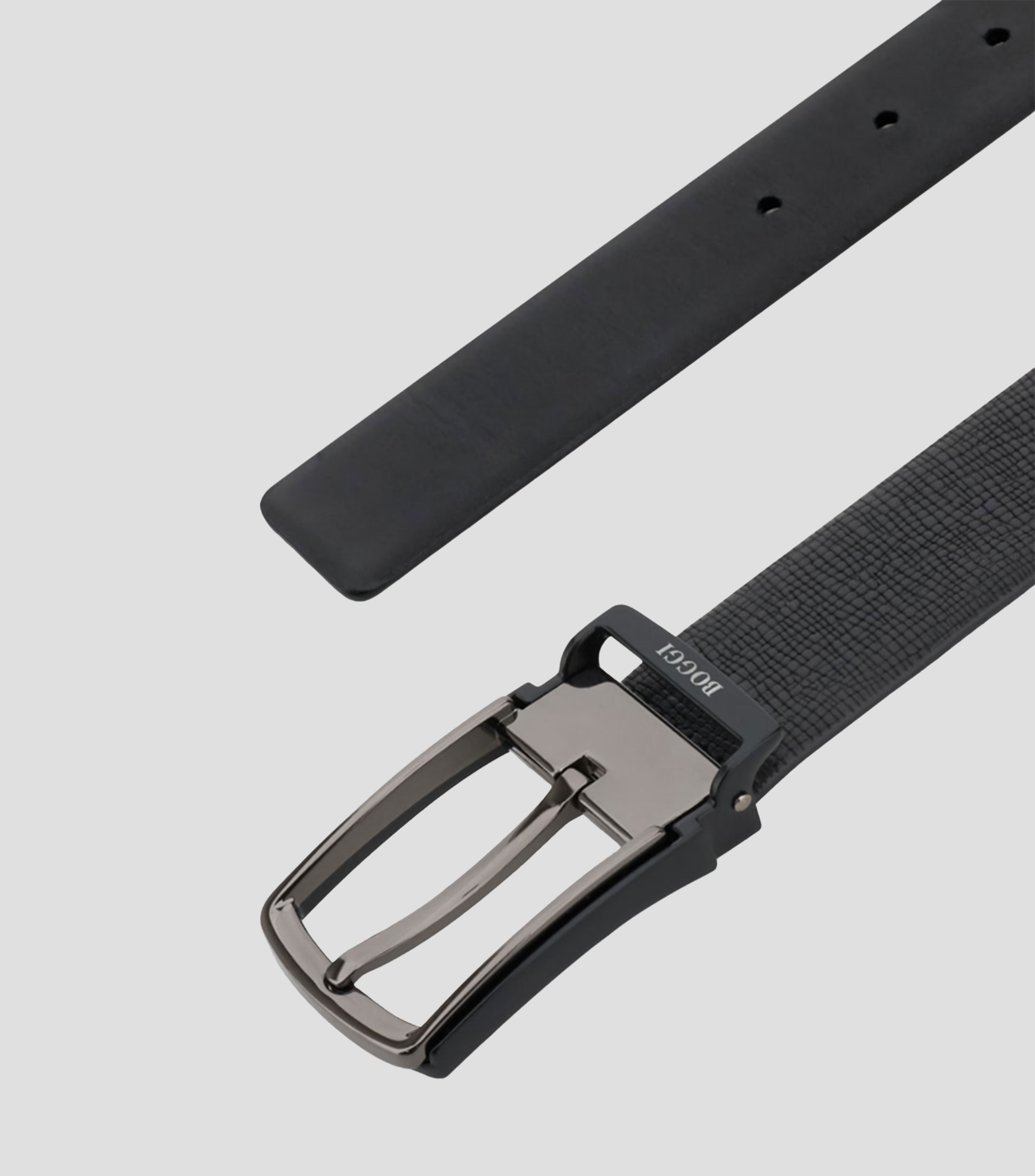 Cinturón reversible en piel casual Hombre