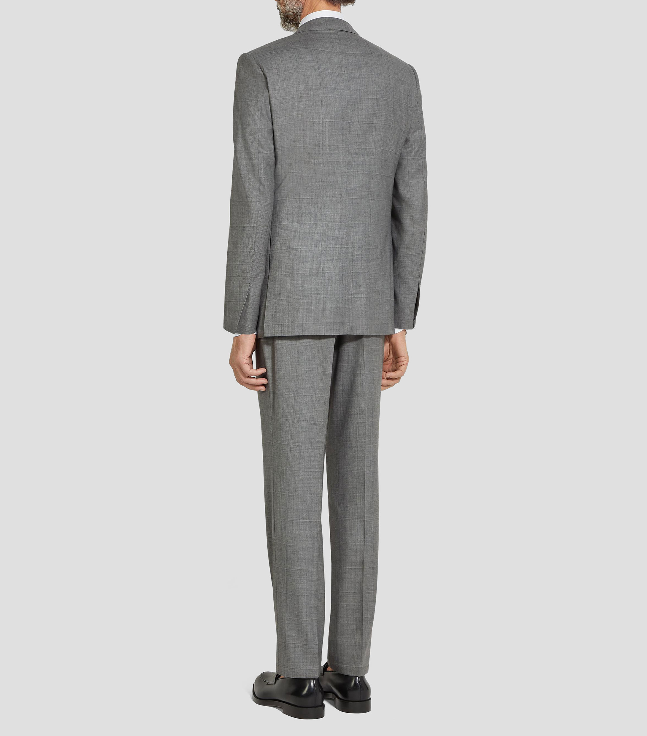 Traje de lana corte regular con rayas Hombre