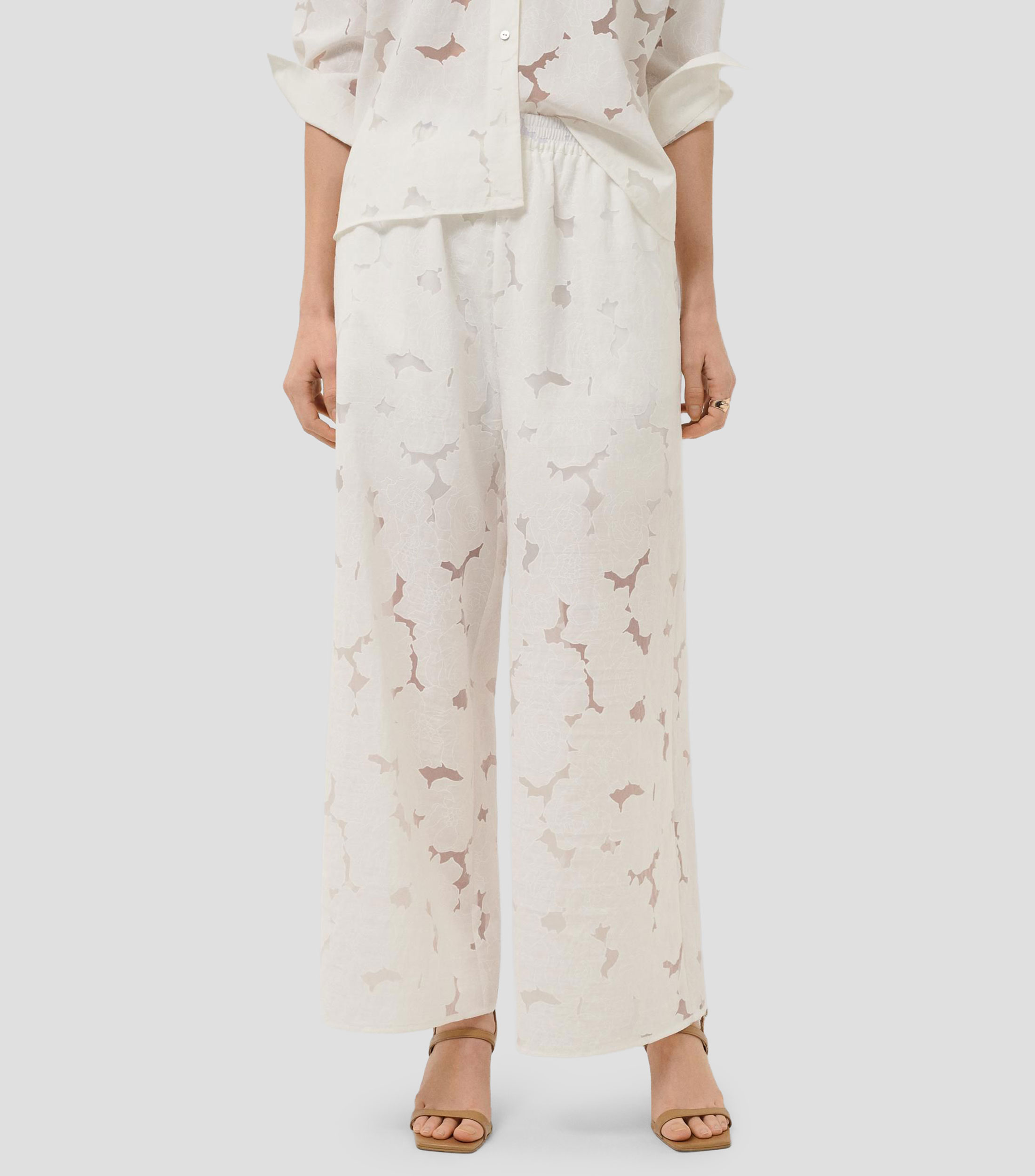 Pantalón palazzo liso Mujer