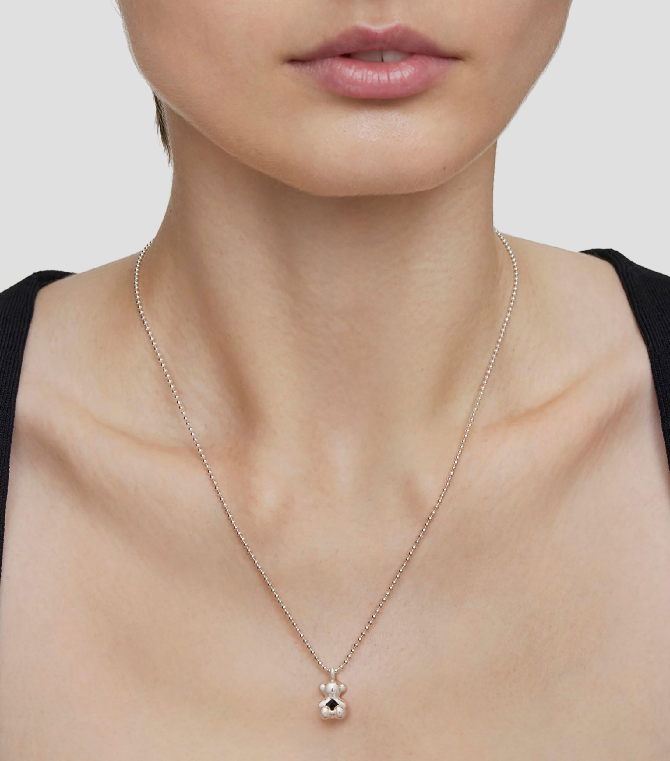 Dije oso en plata Bold Bear con ónix Mujer