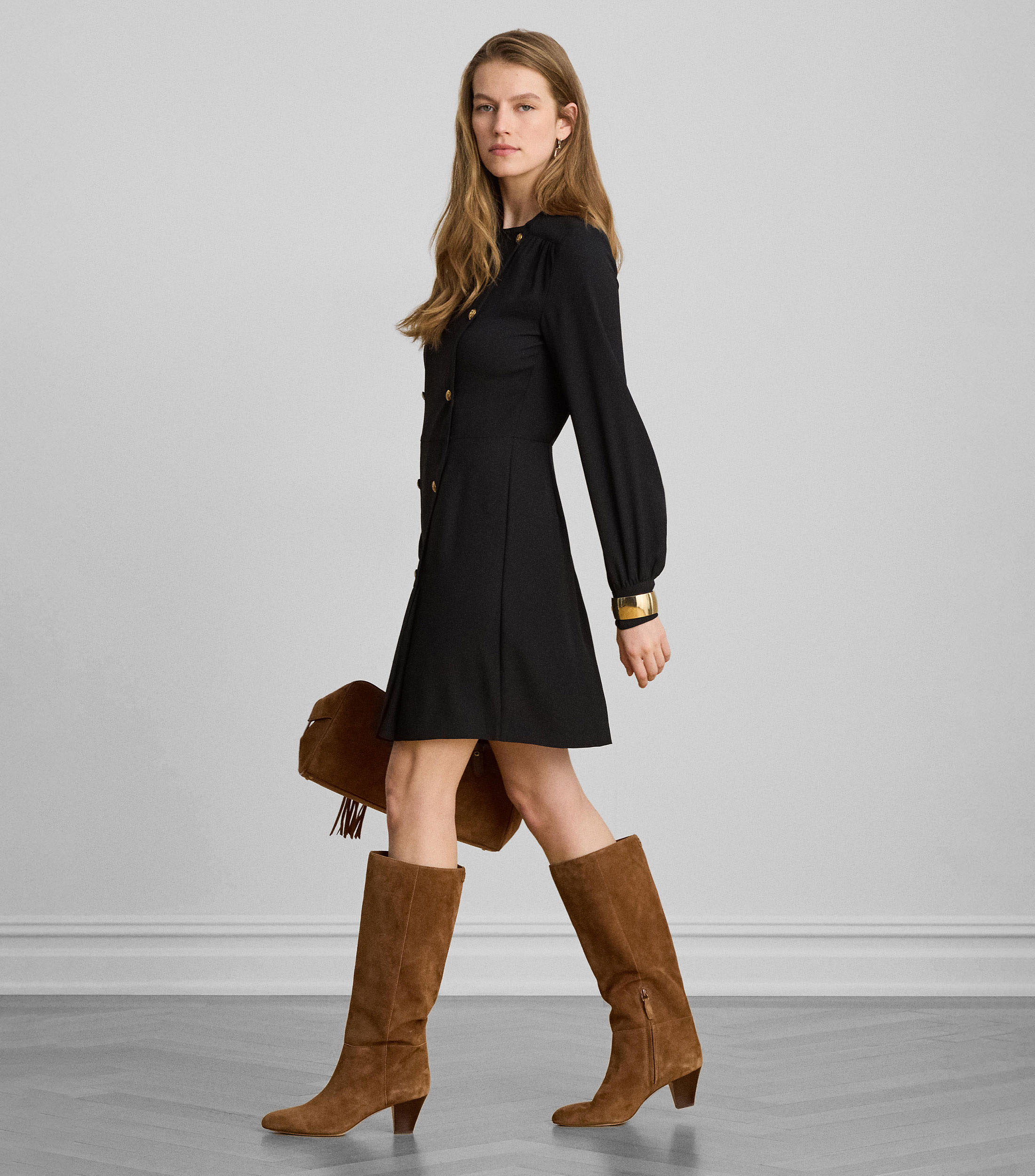 Vestido corto liso Mujer