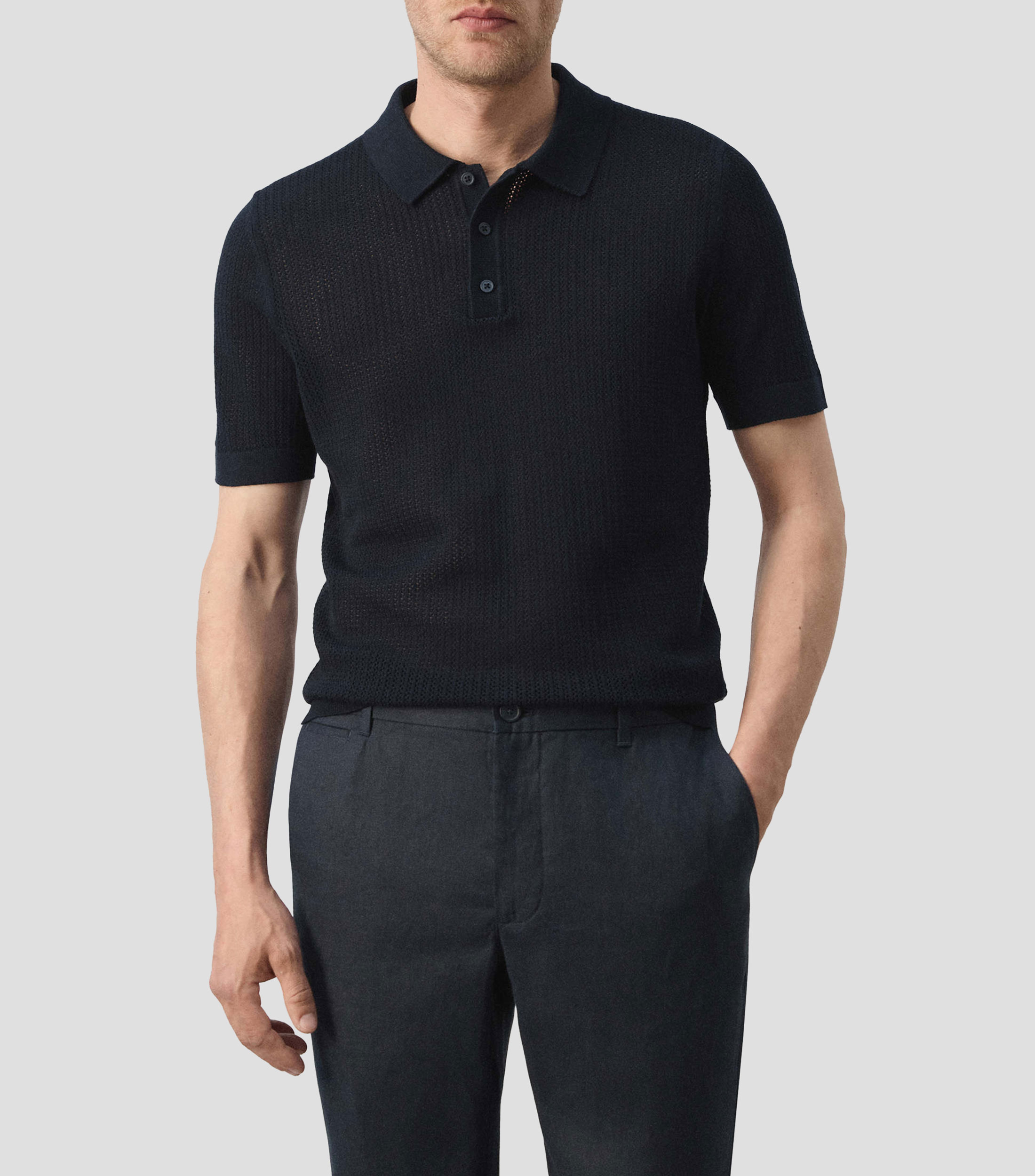 Playera tipo Polo manga corta liso Hombre