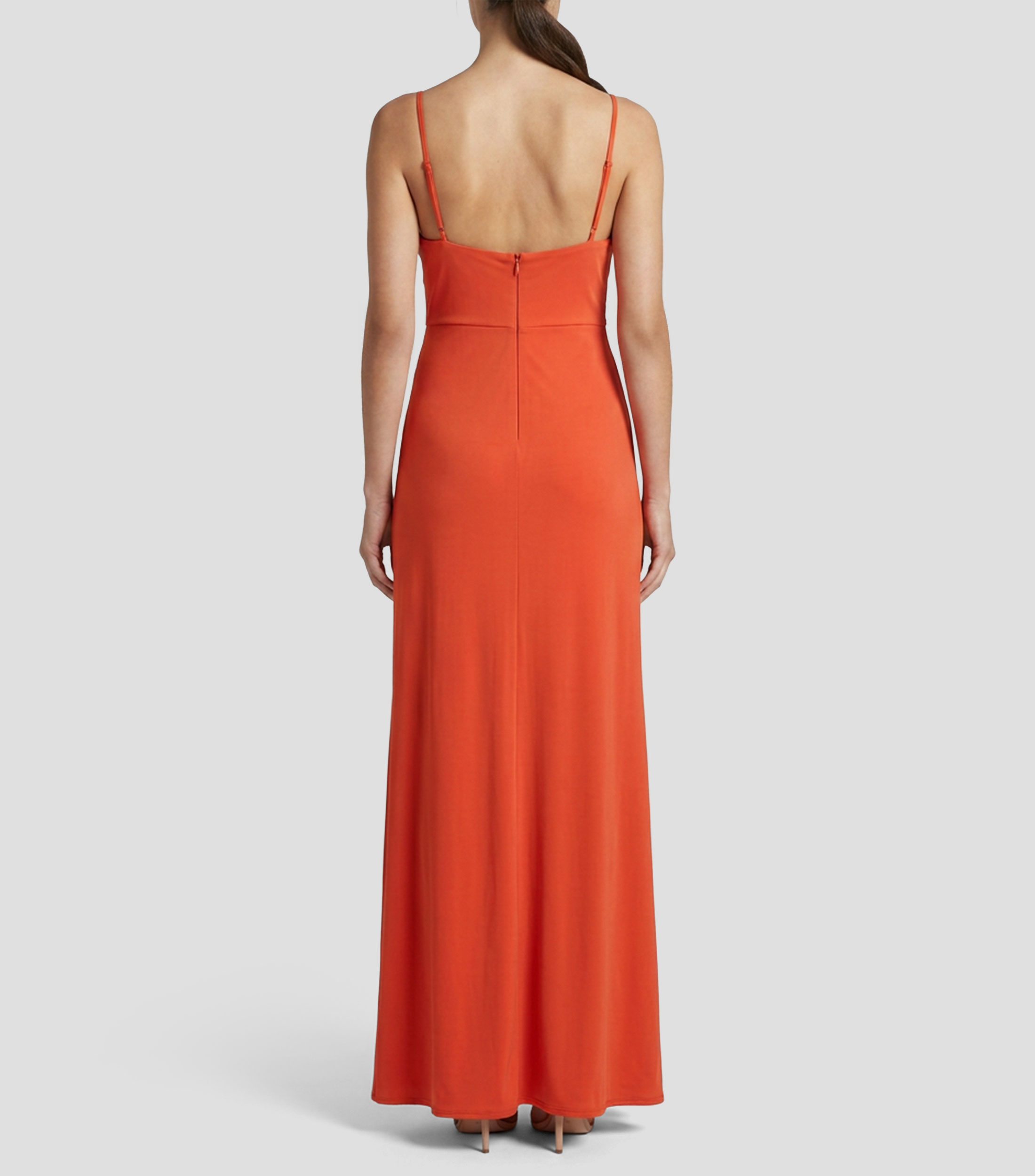 Vestido de Fiesta largo liso drapeado Mujer