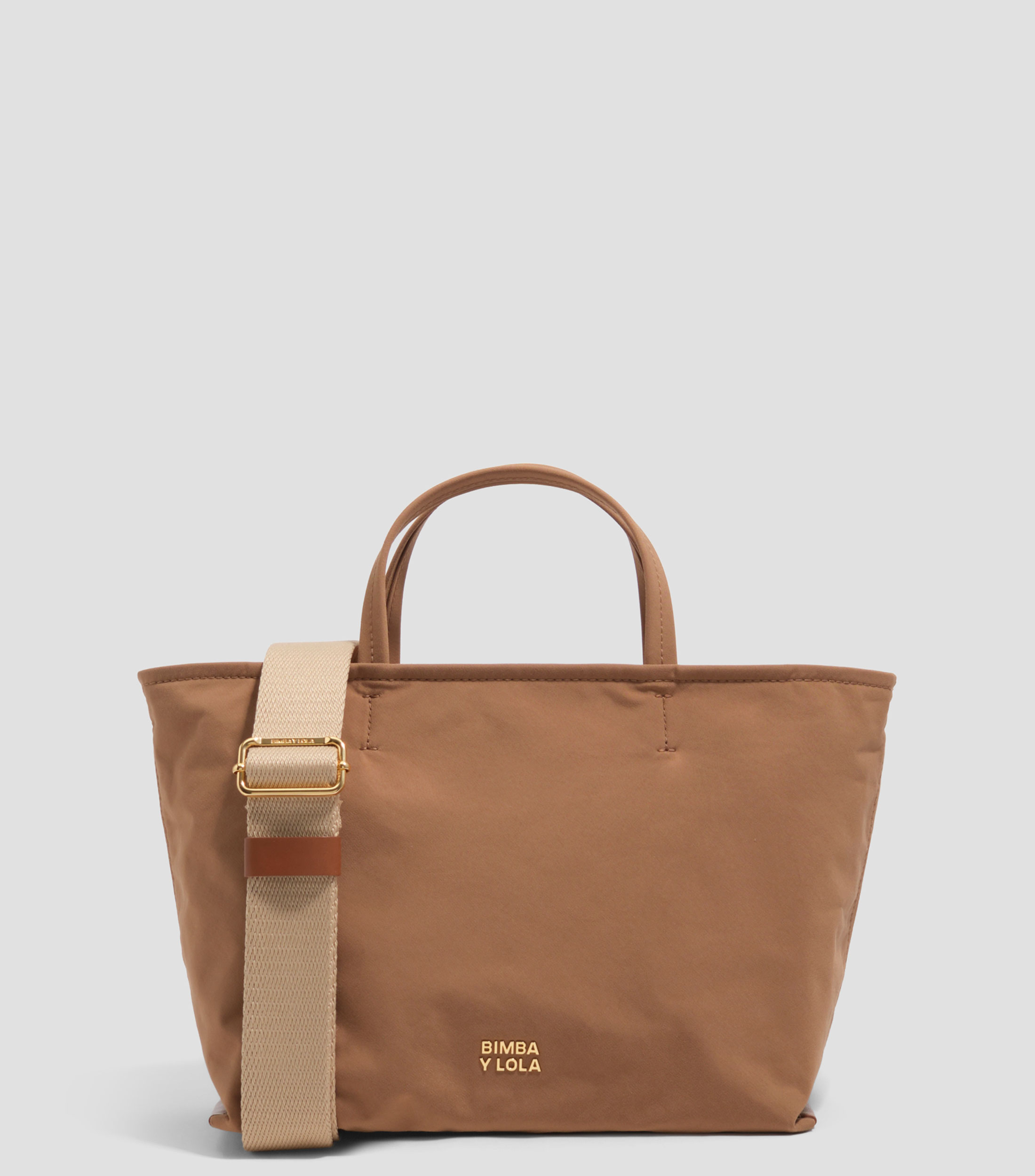 Bolso shopper mediano gabardina café Mujer