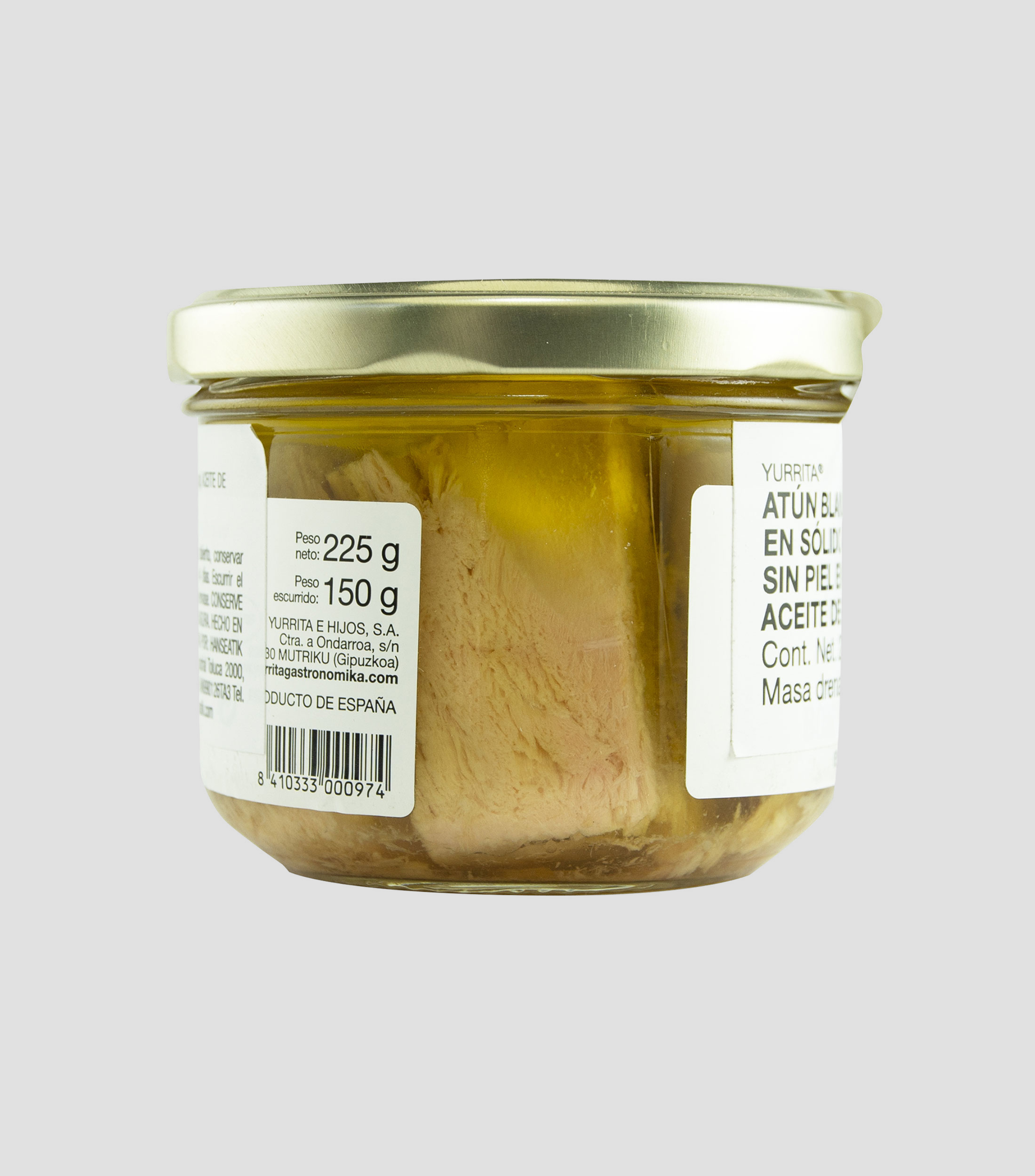 Atún blanco sin piel en aceite de oliva, 225 g