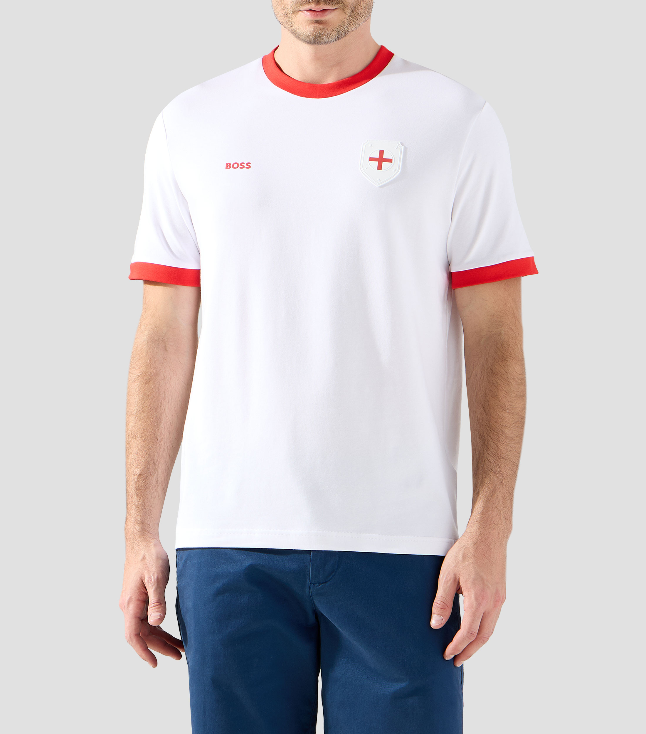 Playera cuello redondo manga corta sólida Inglaterra Hombre
