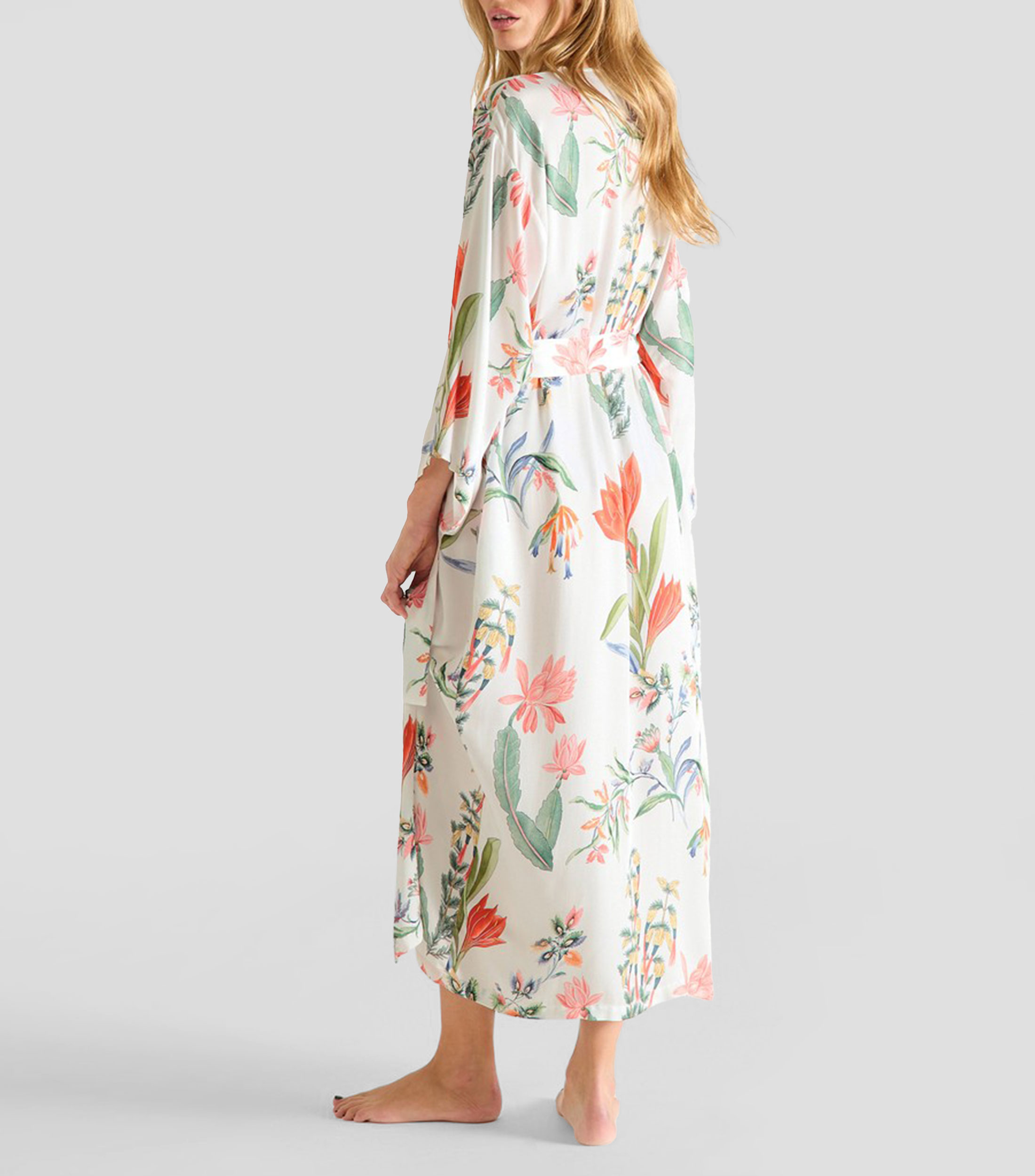 Kimono largo con estampado floral Èze Mujer