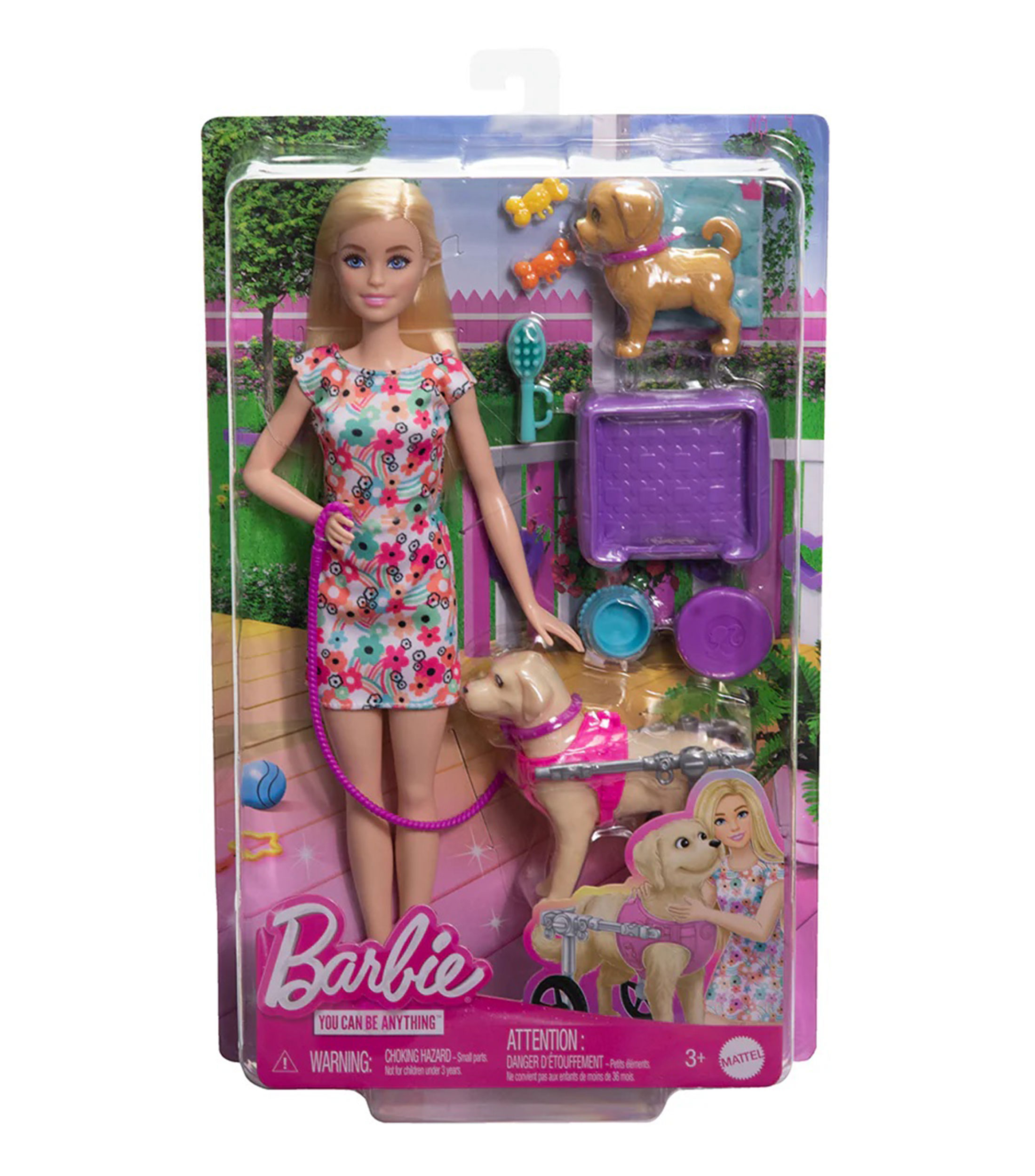 Barbie Paseadora de perro con silla de ruedas