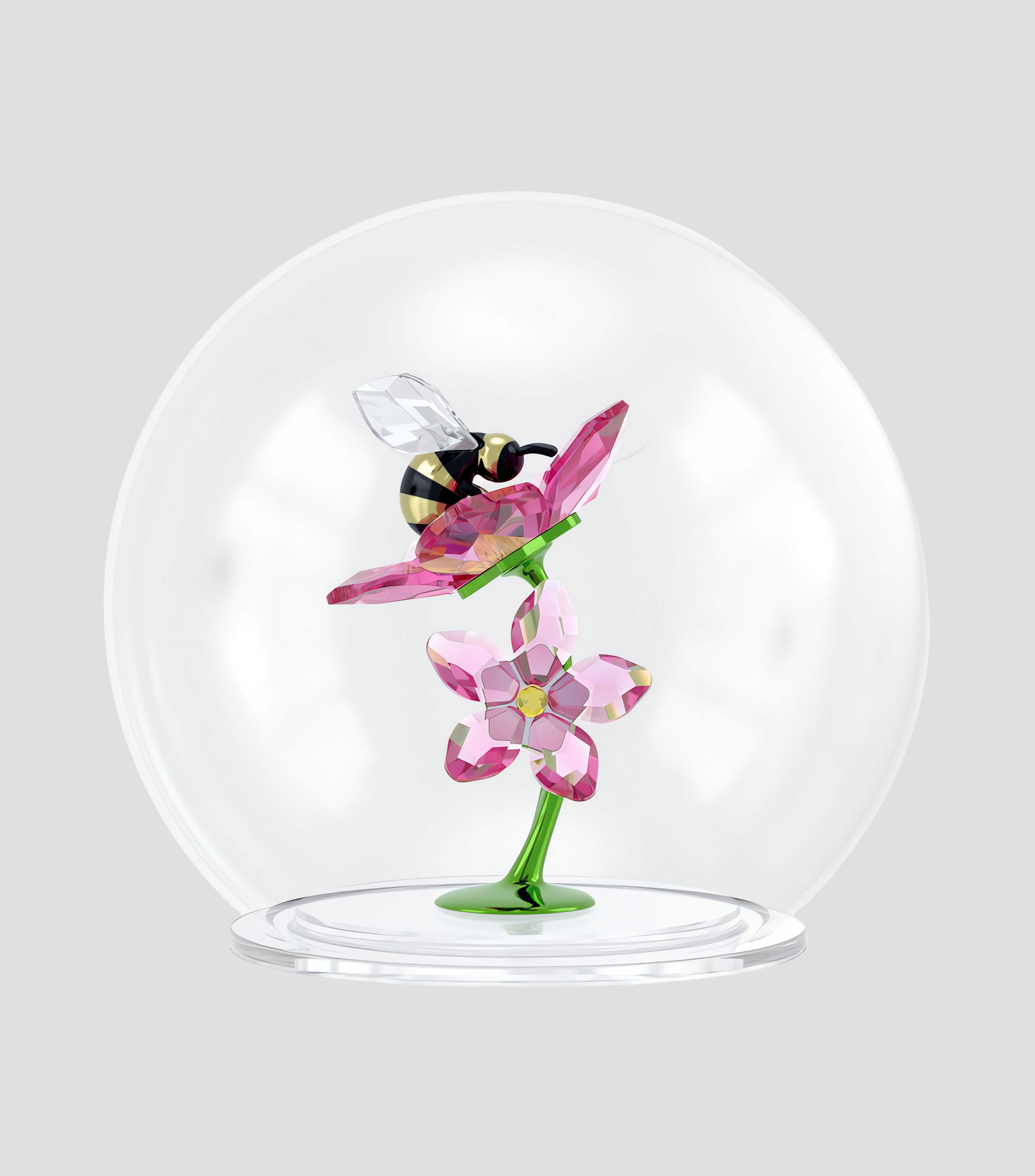 Figura decorativa Idyllia Glass Ball Bee And Flowers en cristal