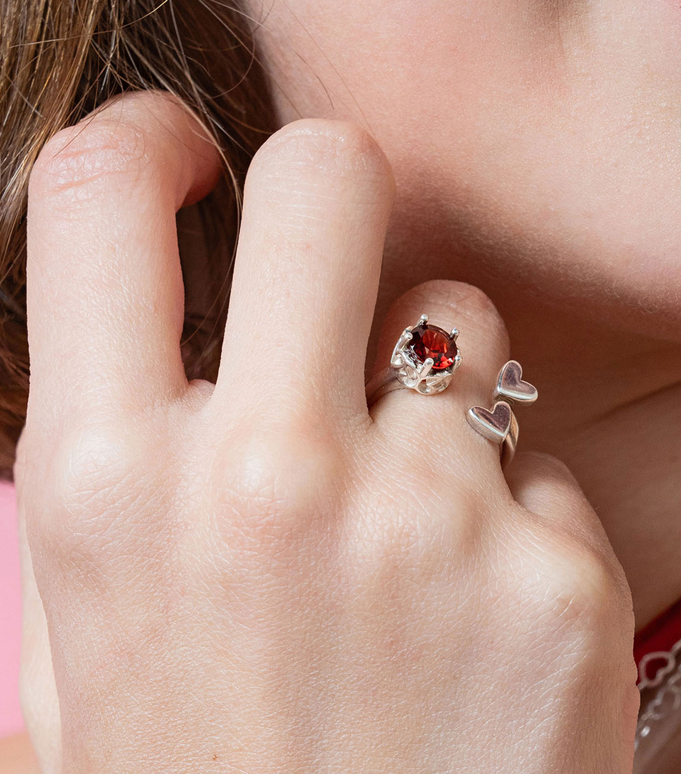 Anillo Corazón en plata Mujer