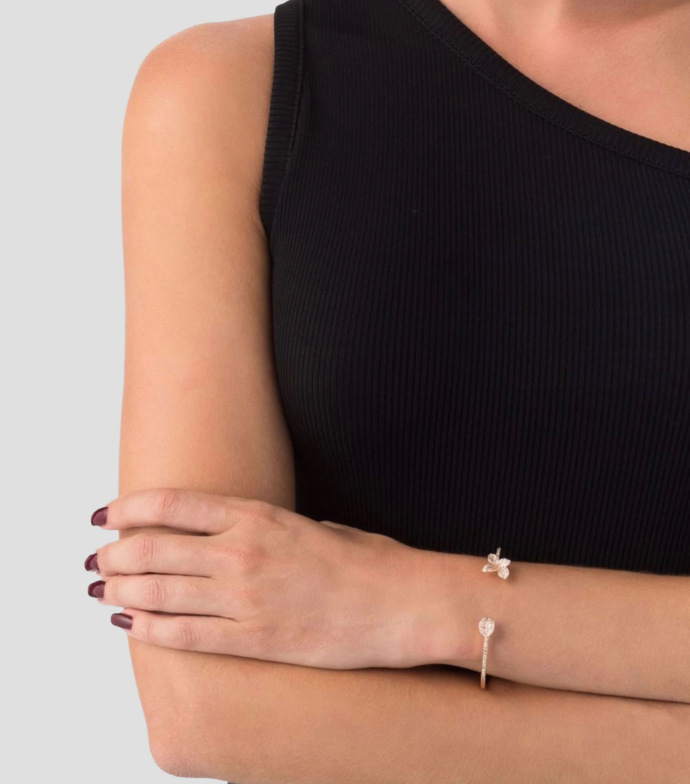 Pulsera con Flor e Incrustaciones Mujer