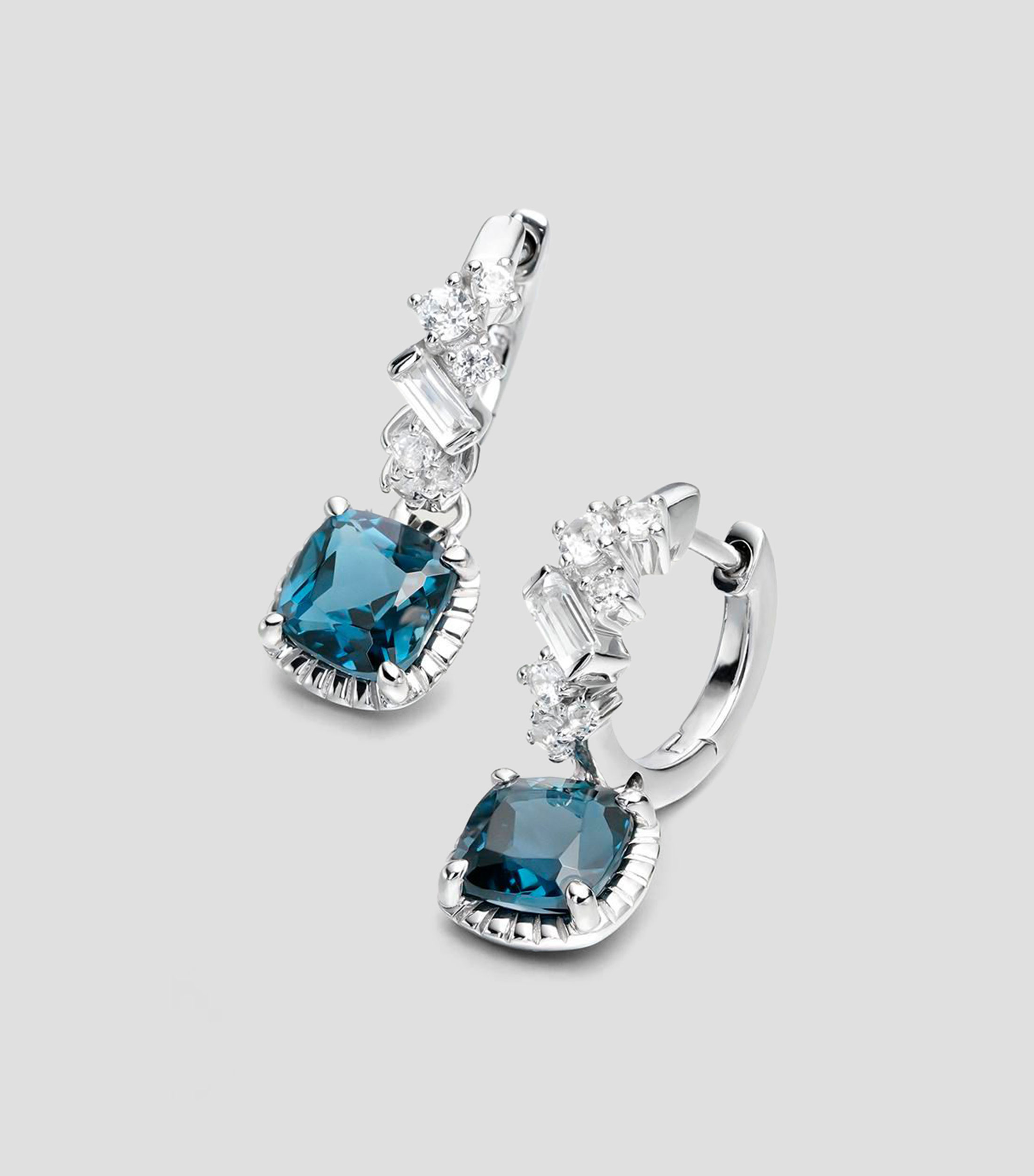 Pendientes plata .925 con topacios Mujer