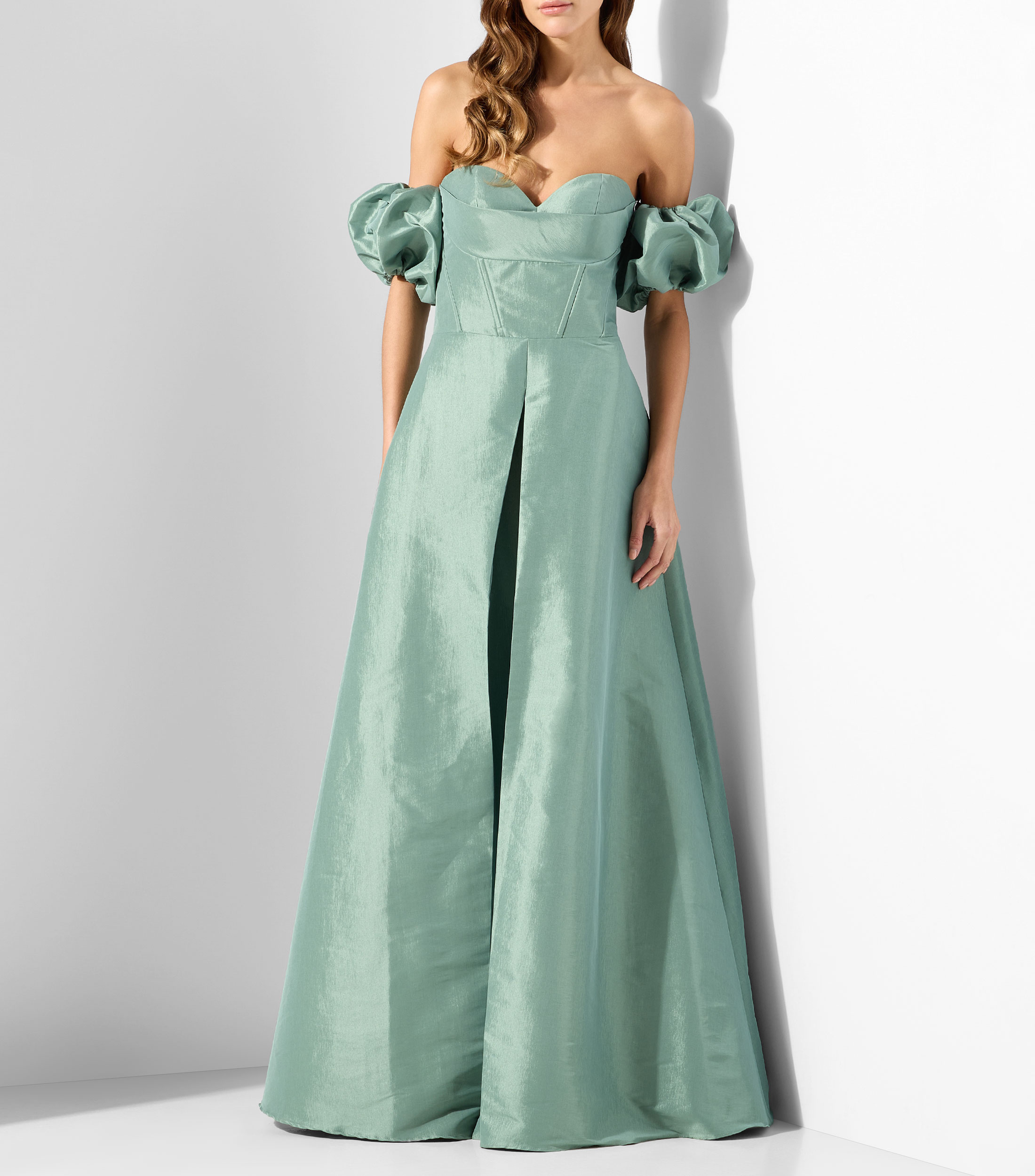 Vestido de fiesta largo liso Mujer
