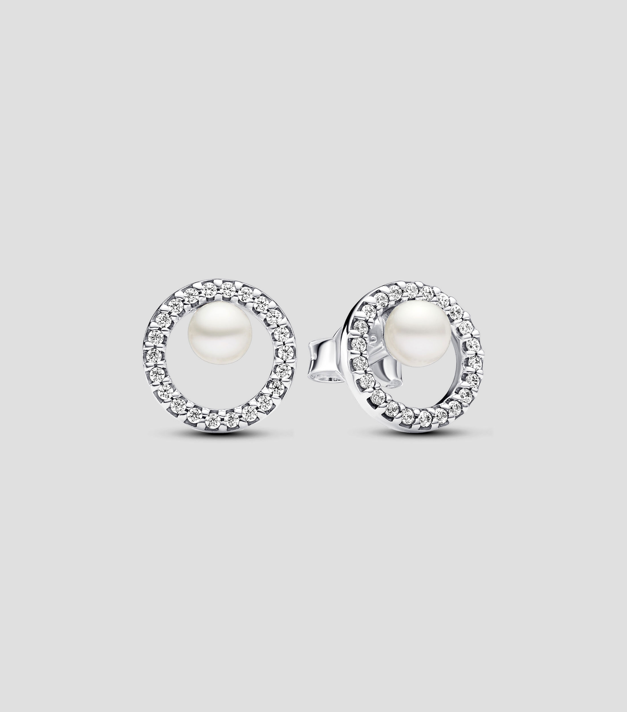 Aretes en Plata .925 con Perlas y Zirconias Mujer