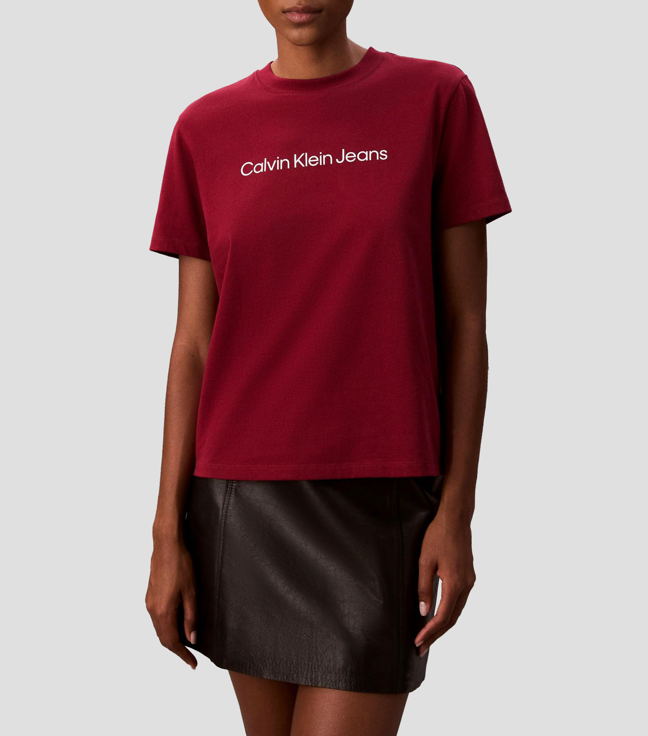Playera cuello redondo manga corta lisa Mujer