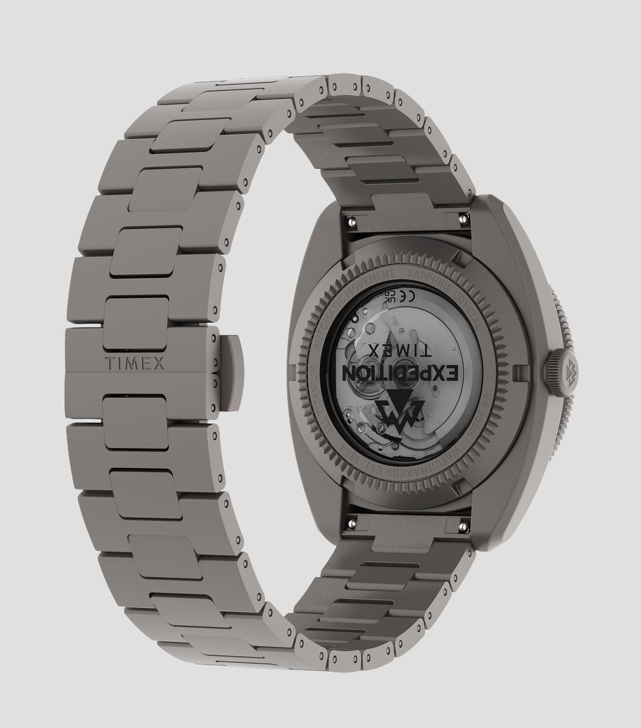 Reloj para hombre Expedition Pioneer Automatic casual titanio, negro