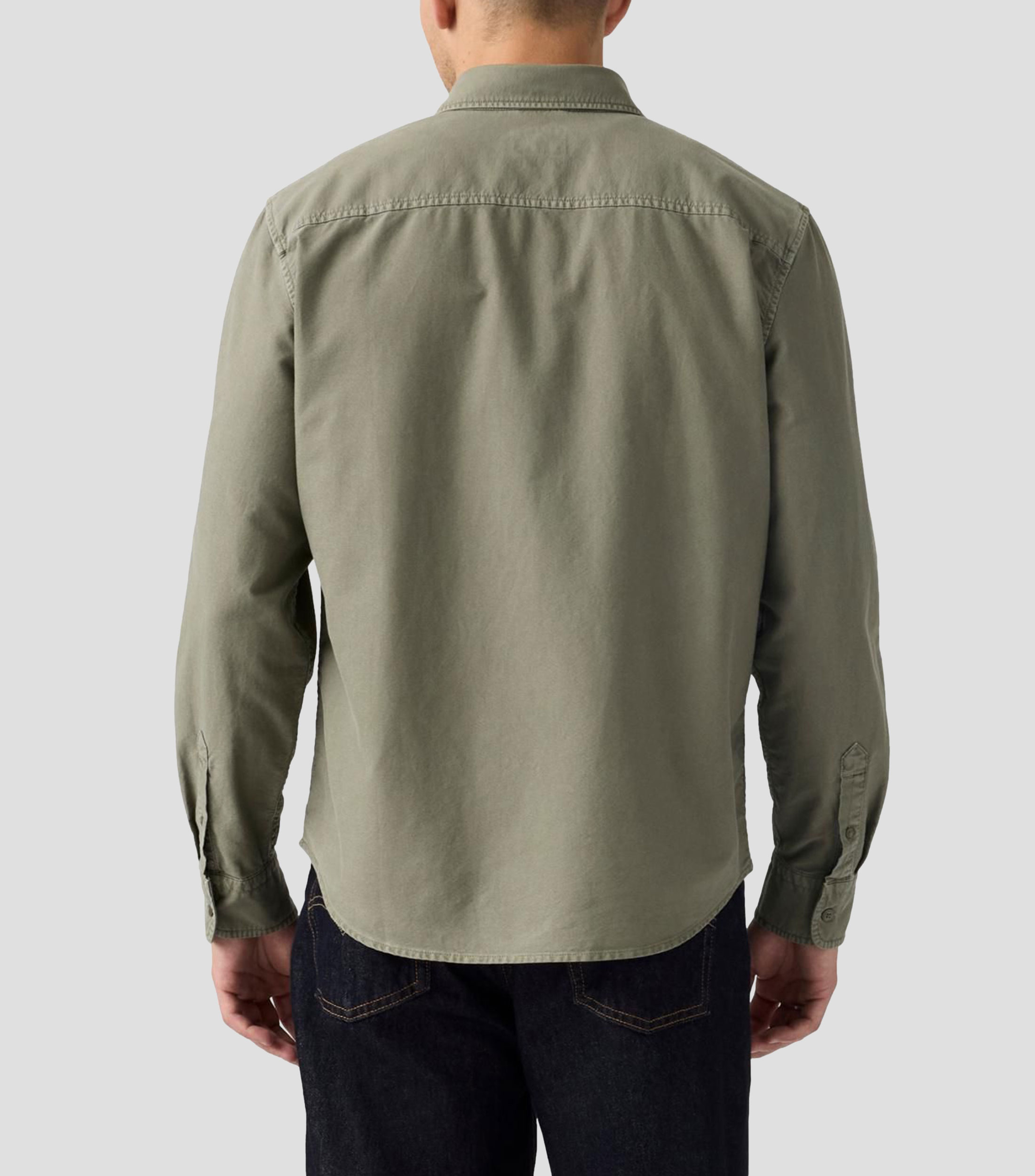 Camisa lisa manga larga Hombre