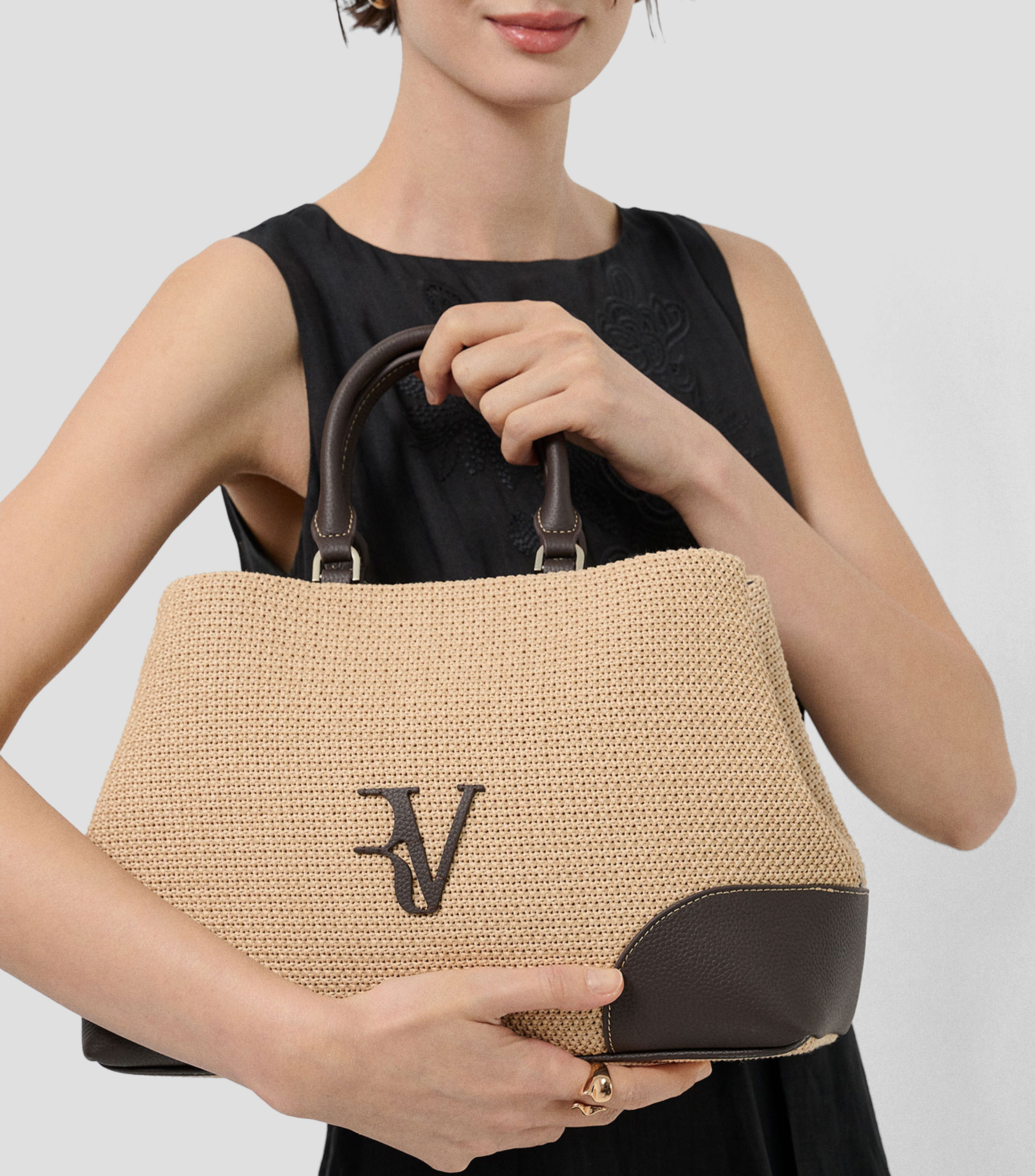 Bolsa satchel beige Vera lisa Mujer