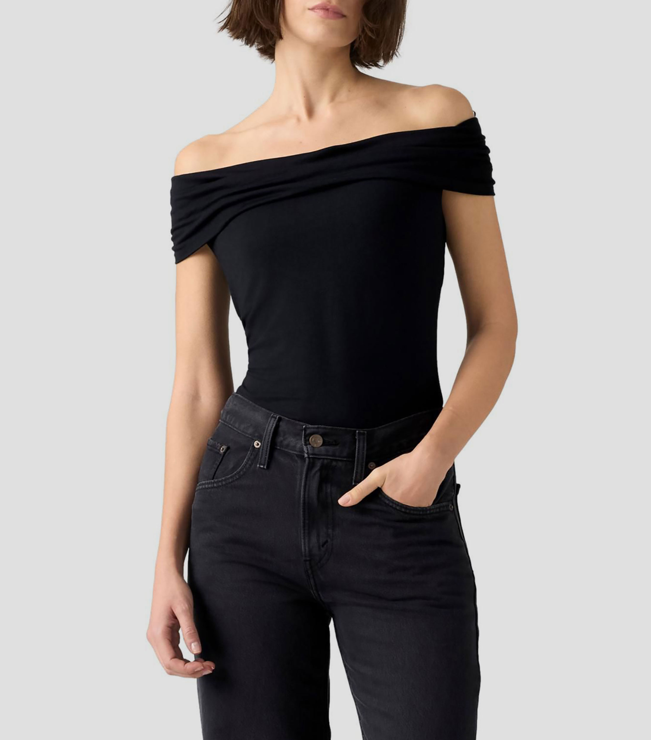 Playera cuello barco sin mangas sólida Mujer